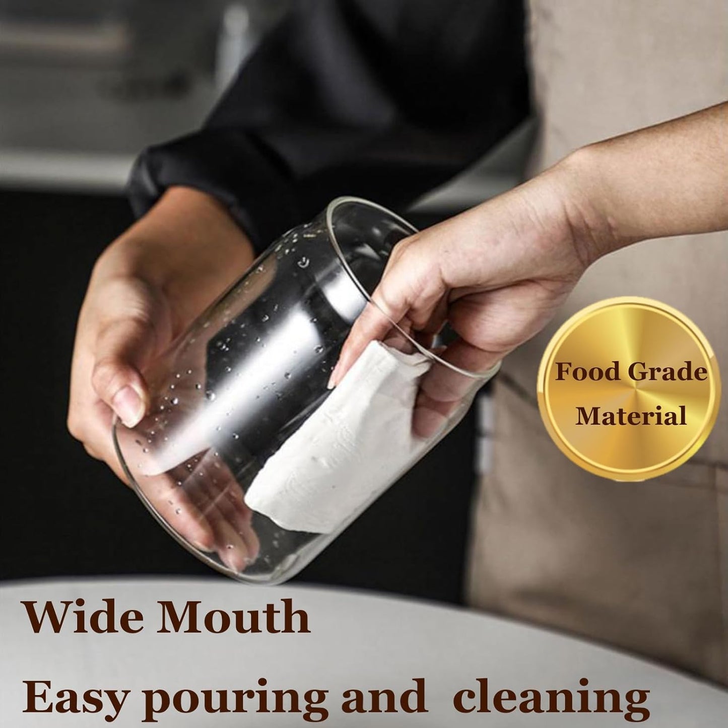 Vacuum Glass Jar with Airtight Lid,41floz/1200ml Borosilicate Glass Coffee Canister Container,Perfect for Coffee Beans & Grounds,Loose Leaf Tea,Candy,Sugar,Nuts,Spices