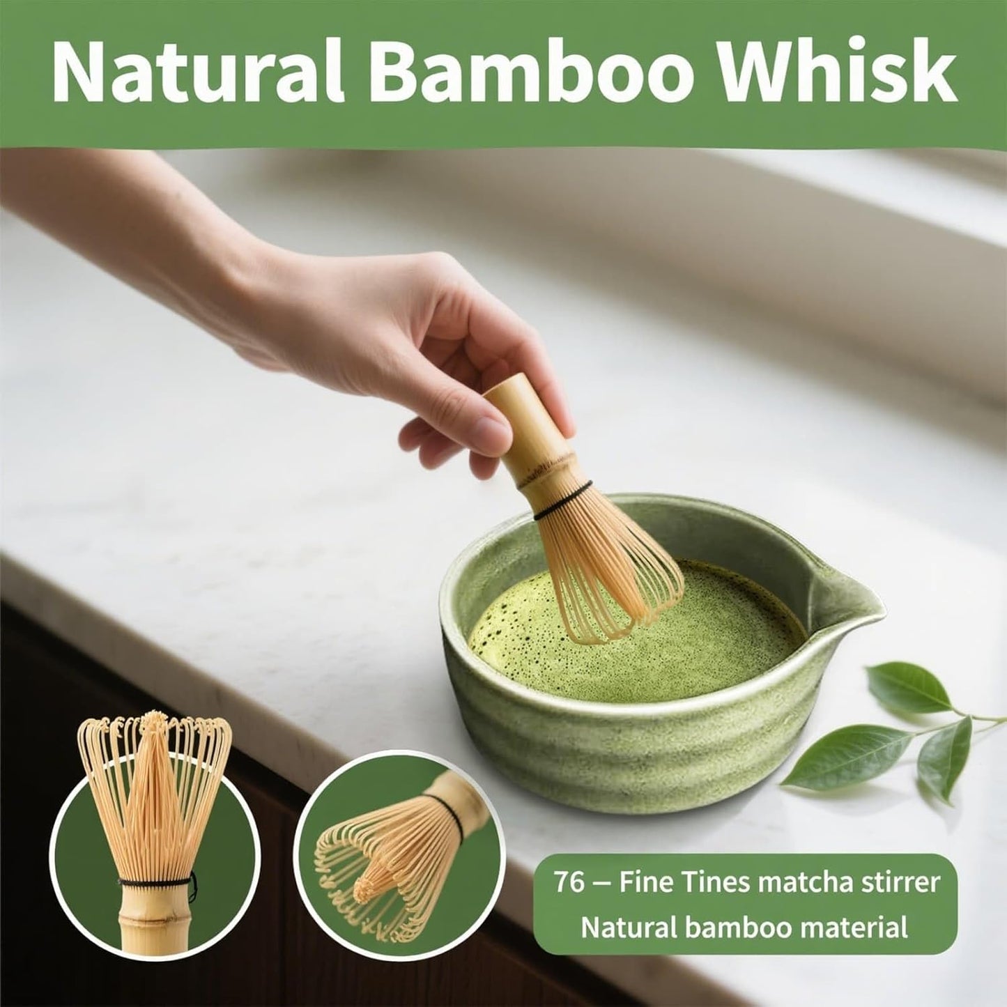 Ceremonial Grade Matcha Whisk Set 5-Piece - Premium Bamboo Chasen & Bowl (17oz) with Spout, Scoop, Stainless Sifter | Spill-Proof Travel Kit & Gift for Matcha Enthusiasts