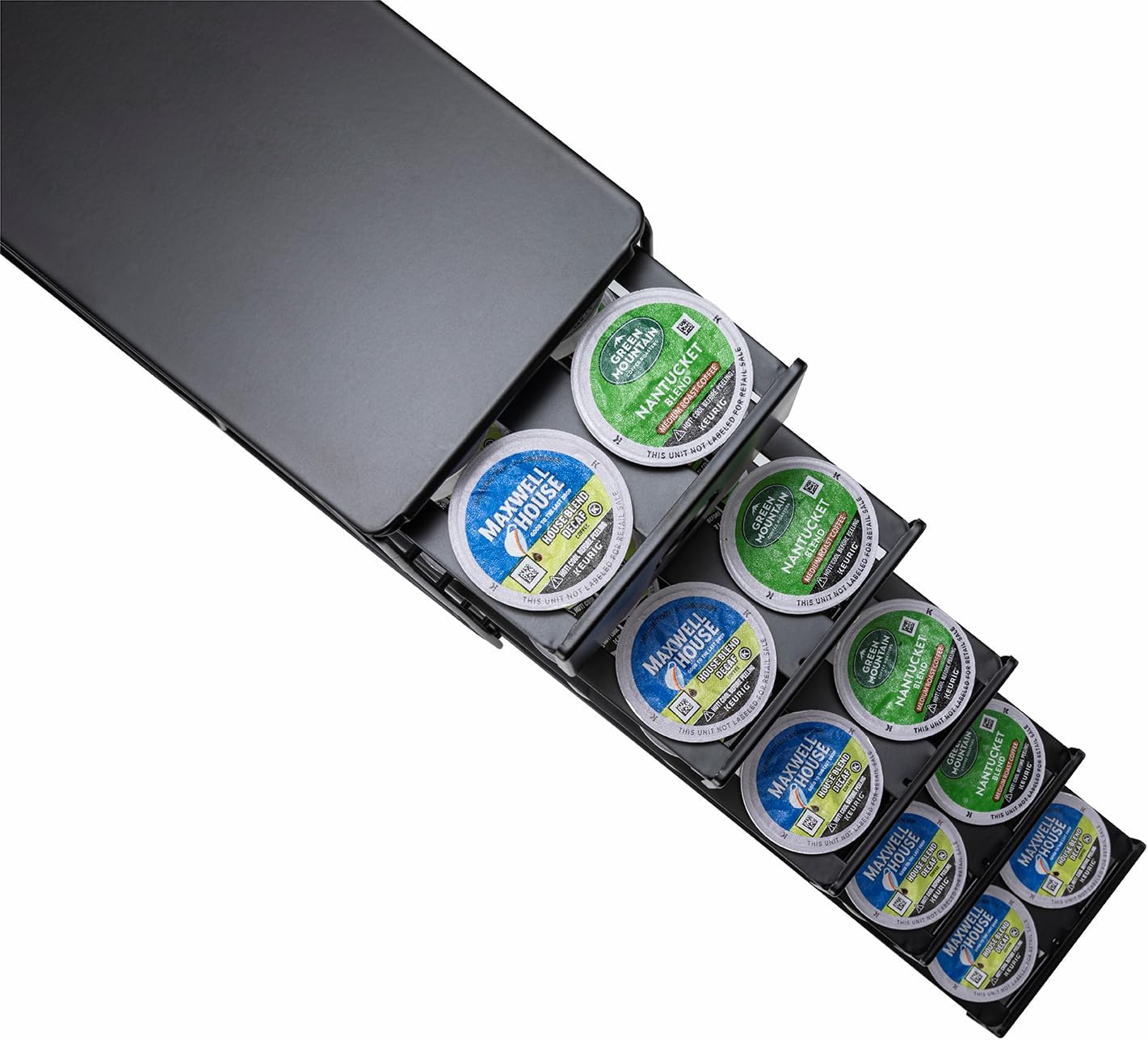 FlagShip K Cup Organizer for Keurig Pod Drawer Large Mullti Tier Coffee Pod Holder(70 Pods Capacity)