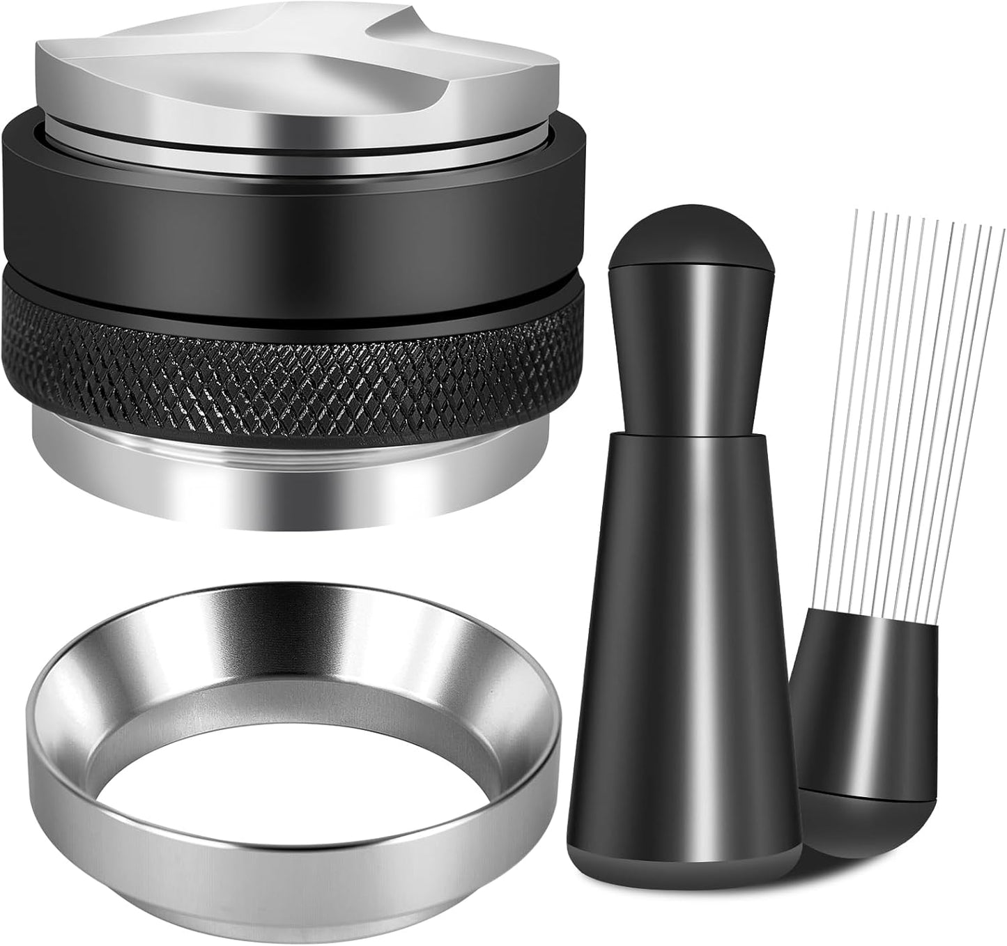 54mm Espresso Accessories Kit, Coffee Distributor and Tamper Leveler, WDT Tool and Dosing Funnel Set Fits 54 mm Espresso Machines and Portafilters