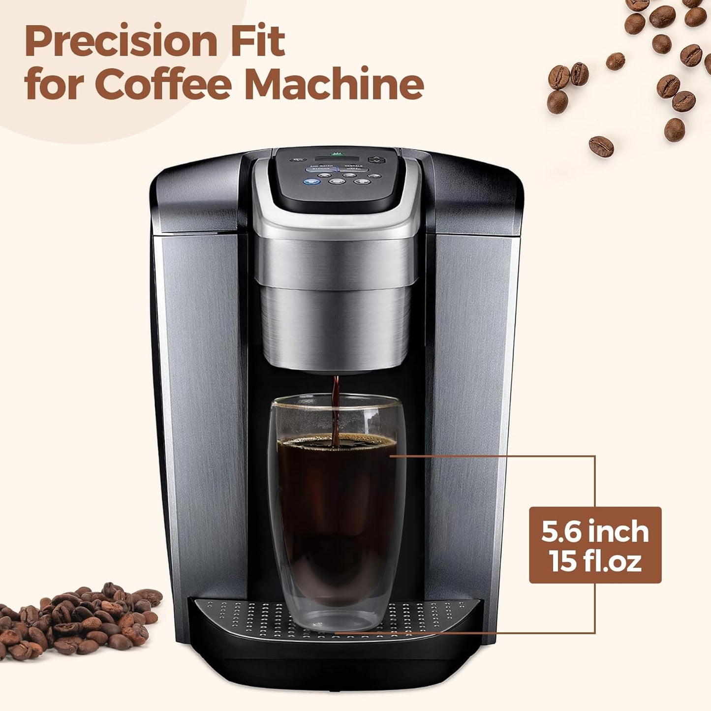 ComSaf 15oz Double Wall Glass Coffee Mugs, Insulated Latte Cups Set of 2, for Coffee, Espresso, Tea, Milk, Clear Cappuccino Cups Set Glassware Gift for Christmas Birthday