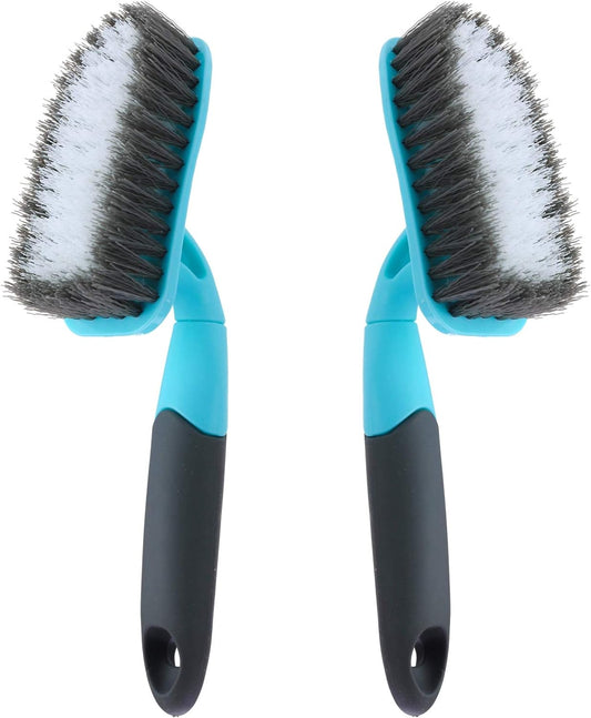 2-Pack Scrub Brush for Cleaning with Long Handle, Medium Firm Brush Bathroom Cleaning Supplies and Bathtub Cleaner and Shower Cleaning, Multi-Scene Use for Kitchen or Carpet