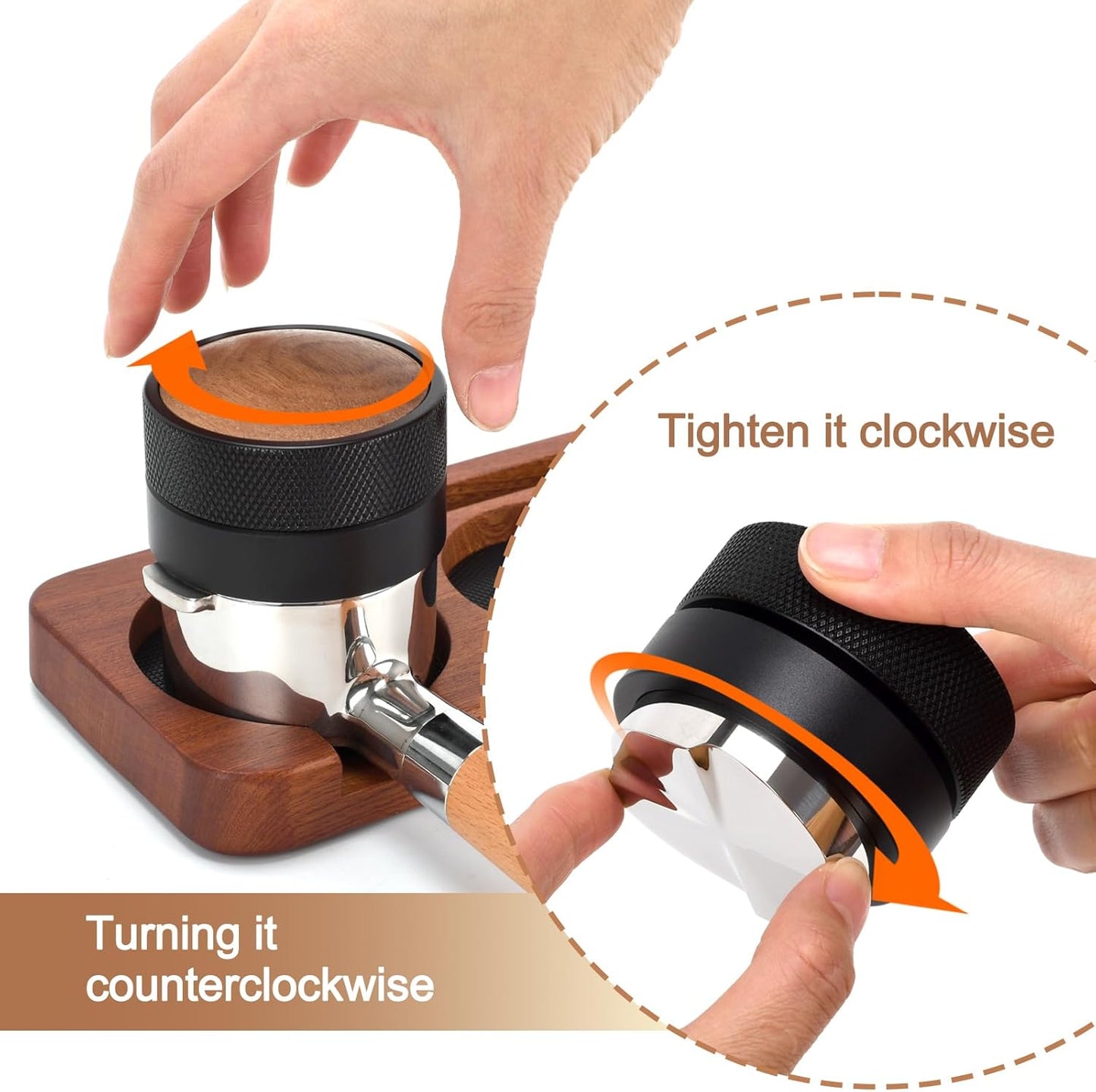 51mm Coffee Distributor and Tamper, Dual Head Espresso Tool with Adjustable Depth - Professional Coffee Leveler and Hand Tamper for 51mm Portafilters, Barista-Grade Espresso Accessory (51mm)