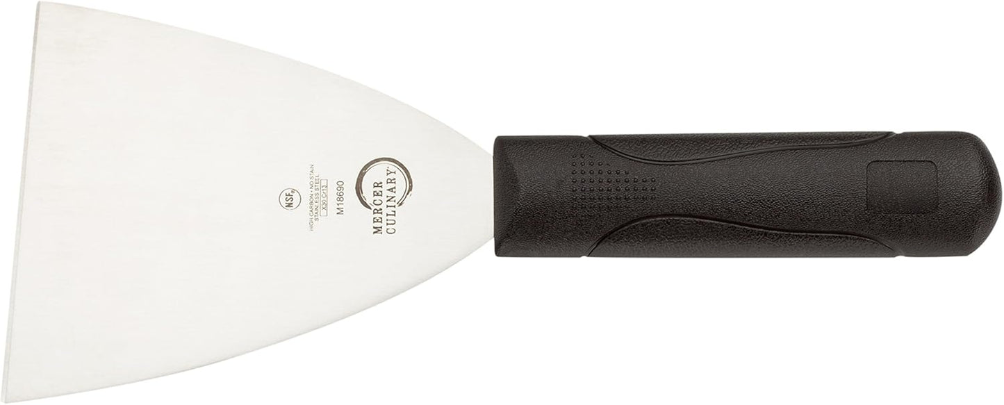 Mercer Culinary Millennia Grill Scraper, 4 Inch x 4-1/2 Inch Blade, Black Handle