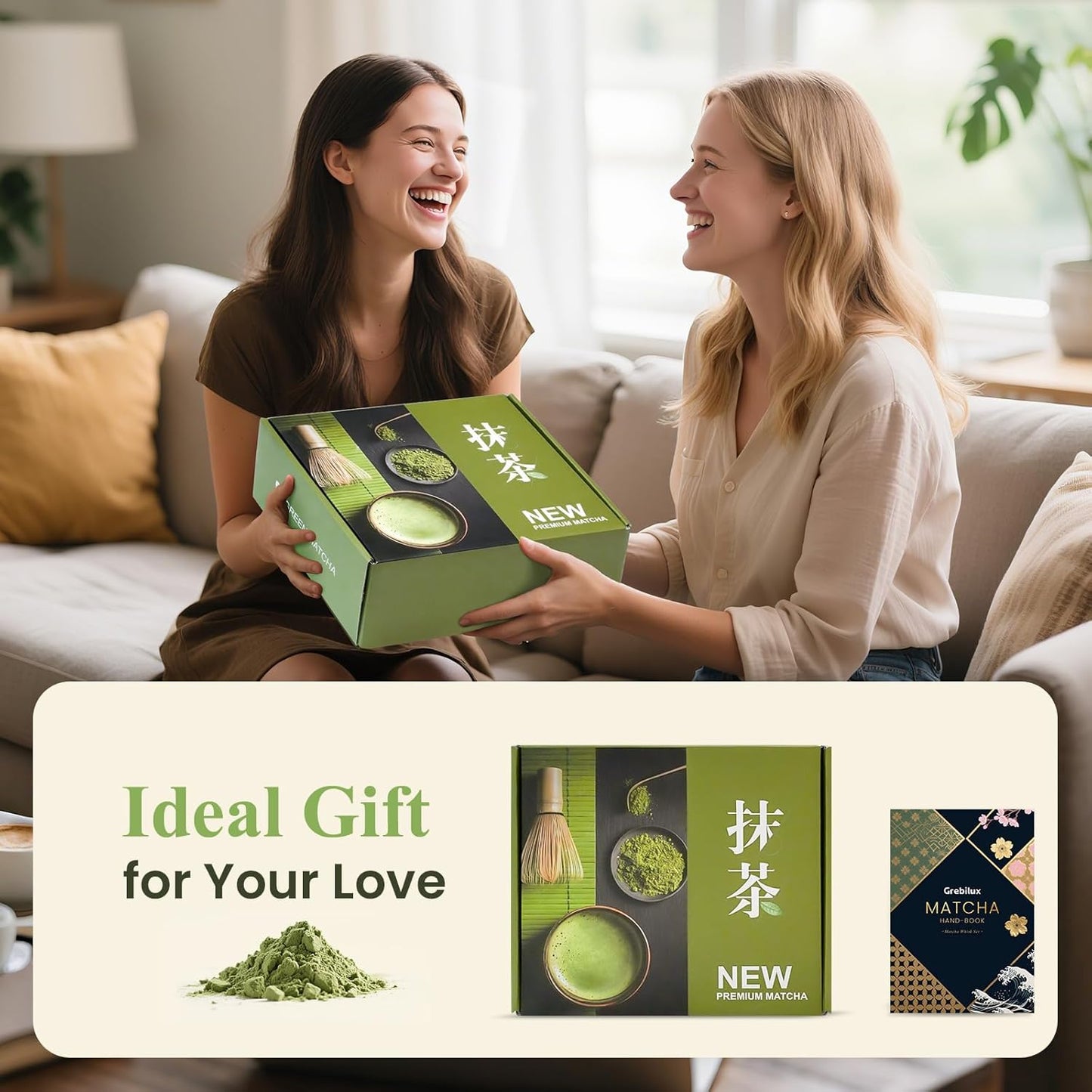 Matcha Whisk Set, Ceramic Matcha Set Includes Matcha Bowl, Matcha Whisk & Holder, Scoop, Sifter, Spoon, Scoop Rest, Tea Mat, User Manual - 9 Pcs Matcha Kit for Matcha Lovers (Blue)