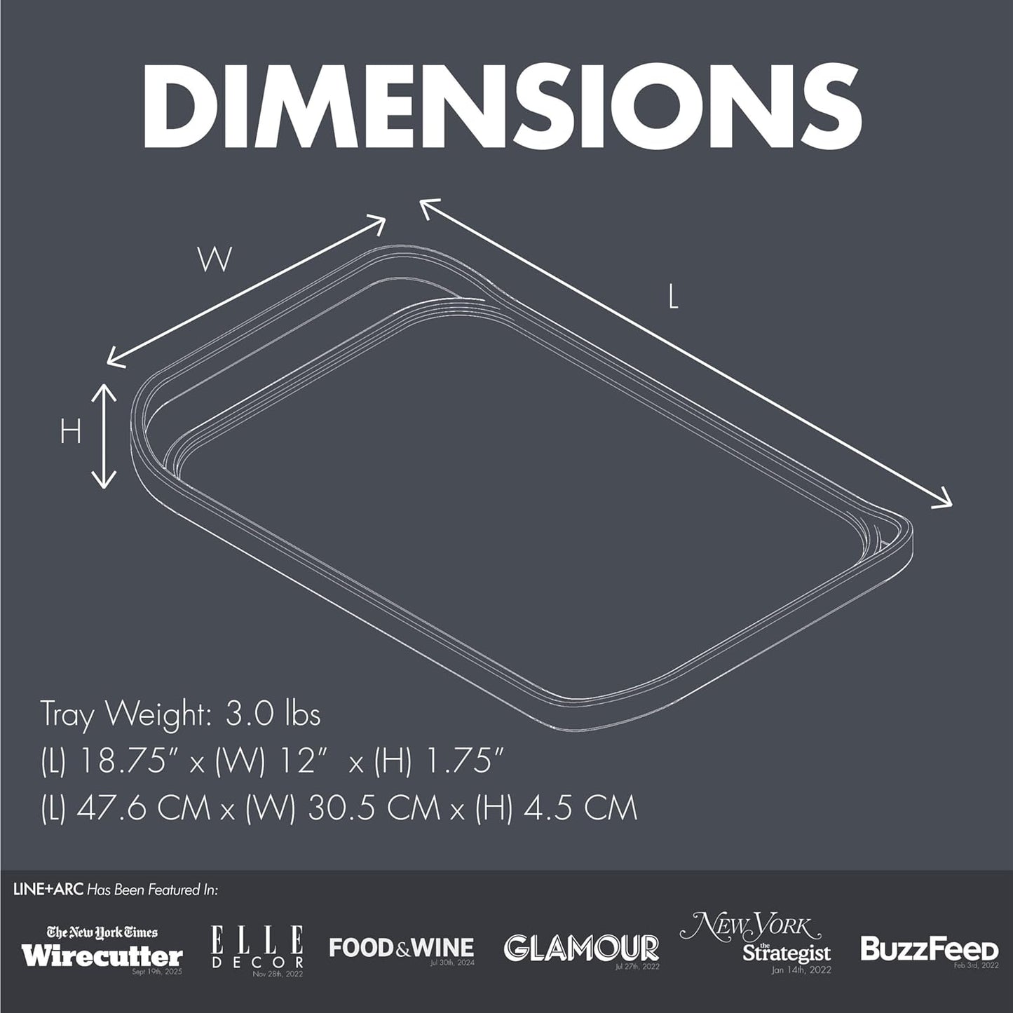 LINE+ARC Waterproof, Easy-to-Clean, 18"x12" Serving Tray Extra Large Handles (Mauve) 100% Food-Grade Melamine for Breakfast, Dinner, Bed, Tea, Crafts, Decorative, TV, Couch, Outdoor, Patio