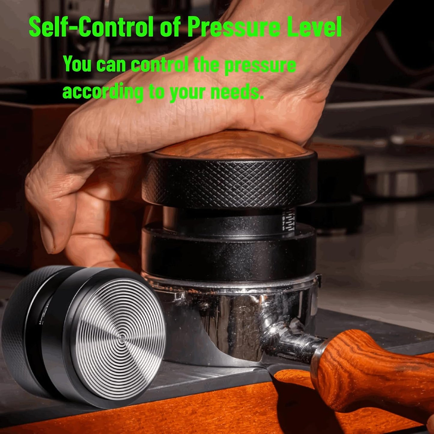 Espresso Tamper for 51mm Coffee Tamper with Spring Loaded Tamper,WDT Tool with Clear Memory Scale,Stainless Steel Tamper for Espresso Machine Accessories,for Home,Office & Coffee Bar