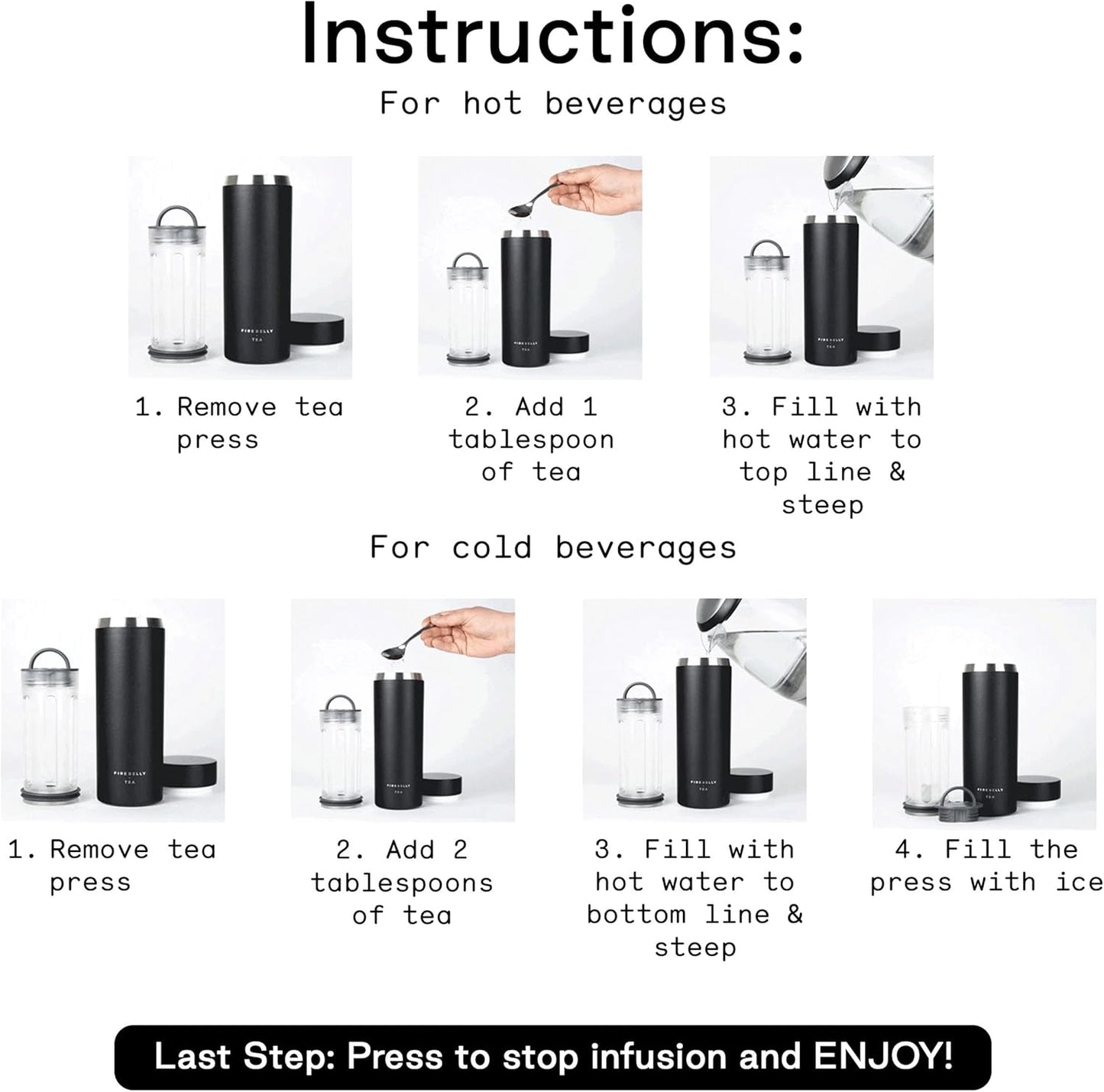 Firebelly Tea, Travel Tea Infuser Mug with Strainer, Insulated Tumbler for Loose Leaf Tea or Coffee, Leakproof Bottle for Hot or Iced Drinks, Stainless Steel Thermos with Lid, Forest