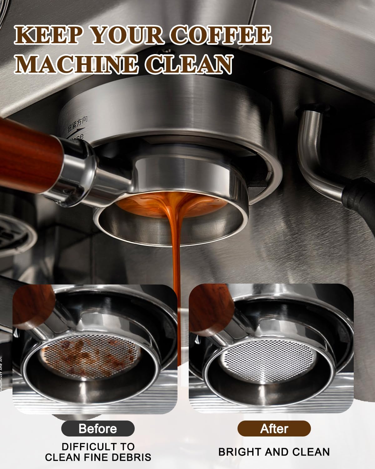 2 Pack 53.5mm Puck Screen & Food-Grade Silicone Puck Screen Holder - 1.7mm Thickness 150μm Mesh - Compatible with Espresso Machine 53.5mm Portafilter Basket