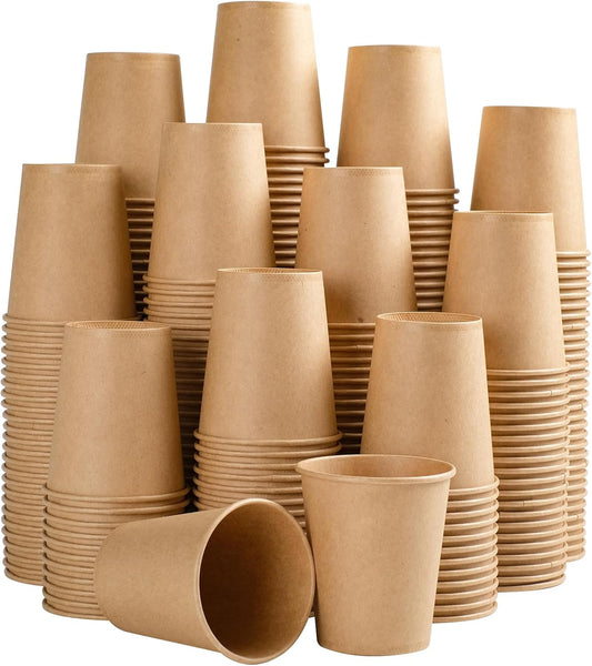 400 Pack 5 oz Kraft Paper Cups, Disposable Bathroom Cups, Mini Mouthwash Cups, Hot/Cold Beverage Drinking Cup for Home, Store, Travel, Events (Brown)