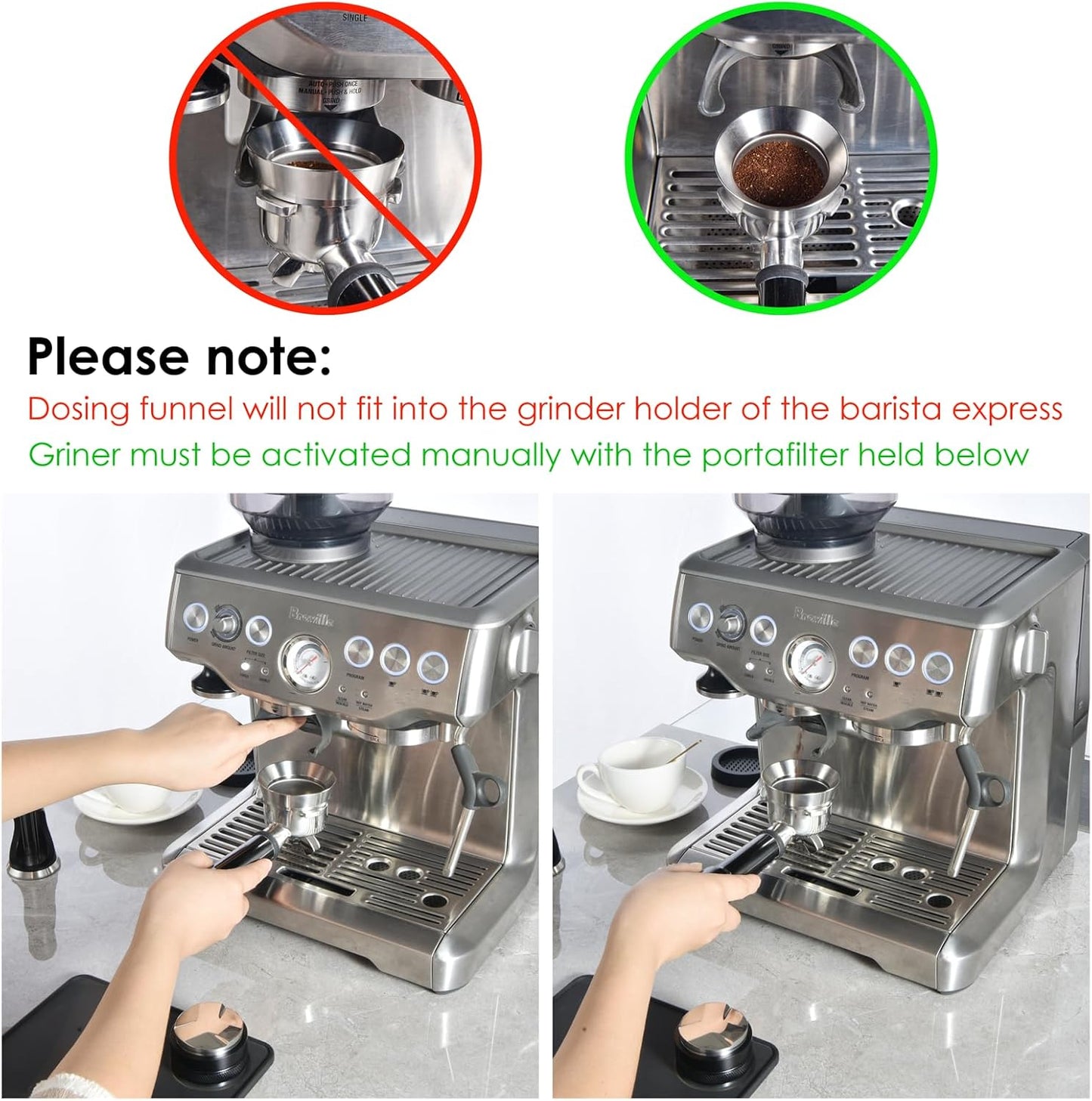 54mm Magnetic Dosing Funnel V2, MATOW Stainless Steel Espresso Dosing Ring with 8 Magnets Compatible with Breville 54mm Portafilter