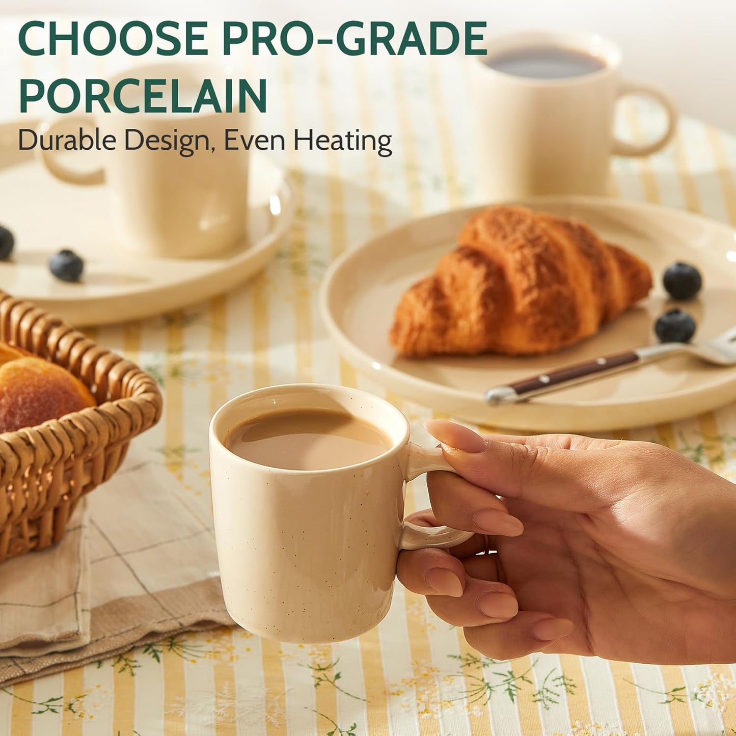 Sweese 4-Pack Porcelain Espresso Cups, Beige High-Grade Durable Professional, 3.5 Fluid Ounces nan nan