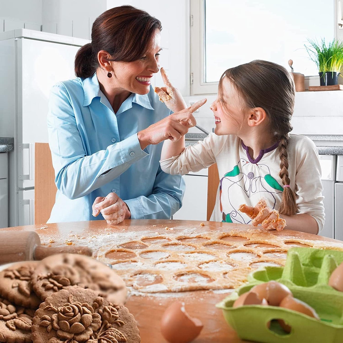 Wooden Cookie Molds, Wooden Cookie Stamps for Baking, Easter Eggs Gift, Springerle Cookie Molds