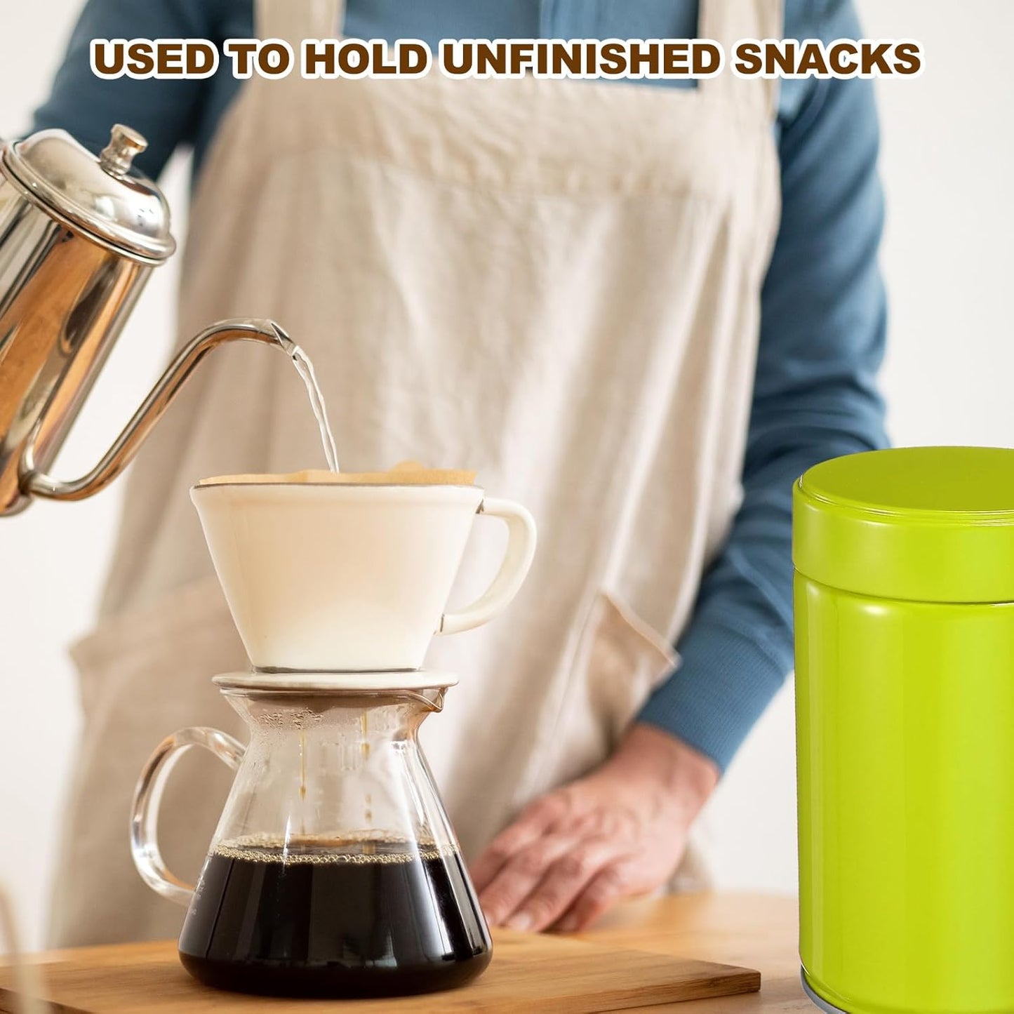 uxcell 2Pcs Round Tea Canisters, 5" x 3" Airtight Metal Tea Containers for Loose Tea, Coffee Beans, Spices - Durable, Compact, and Stylish Storage Tea Tin (Green)