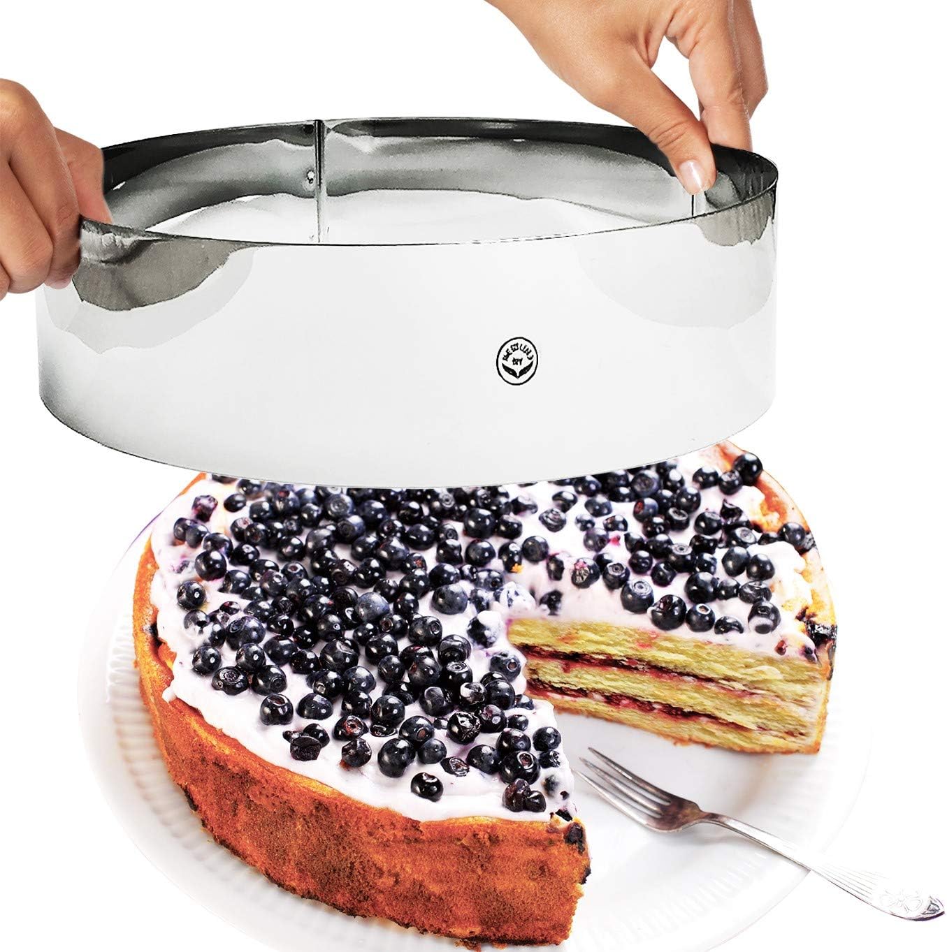 NEWLINE NY Stainless Steel Cake Mousse Rings for creating Round Appetizers, Molded Salads, Cakes, Mousse and Desserts, 3 Round Cake Mousse Flan Rings 8", 9.5" 10.5" Set