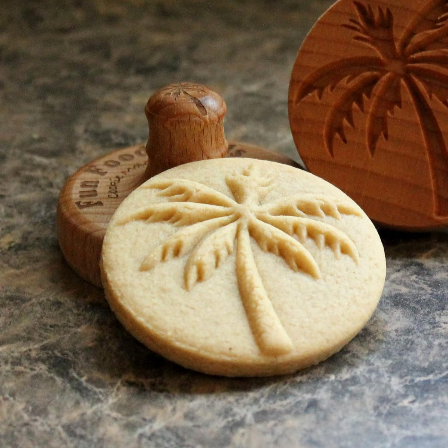 Wood Cookie Stamp, 2.5 Inch (Palm Tree CS 012)
