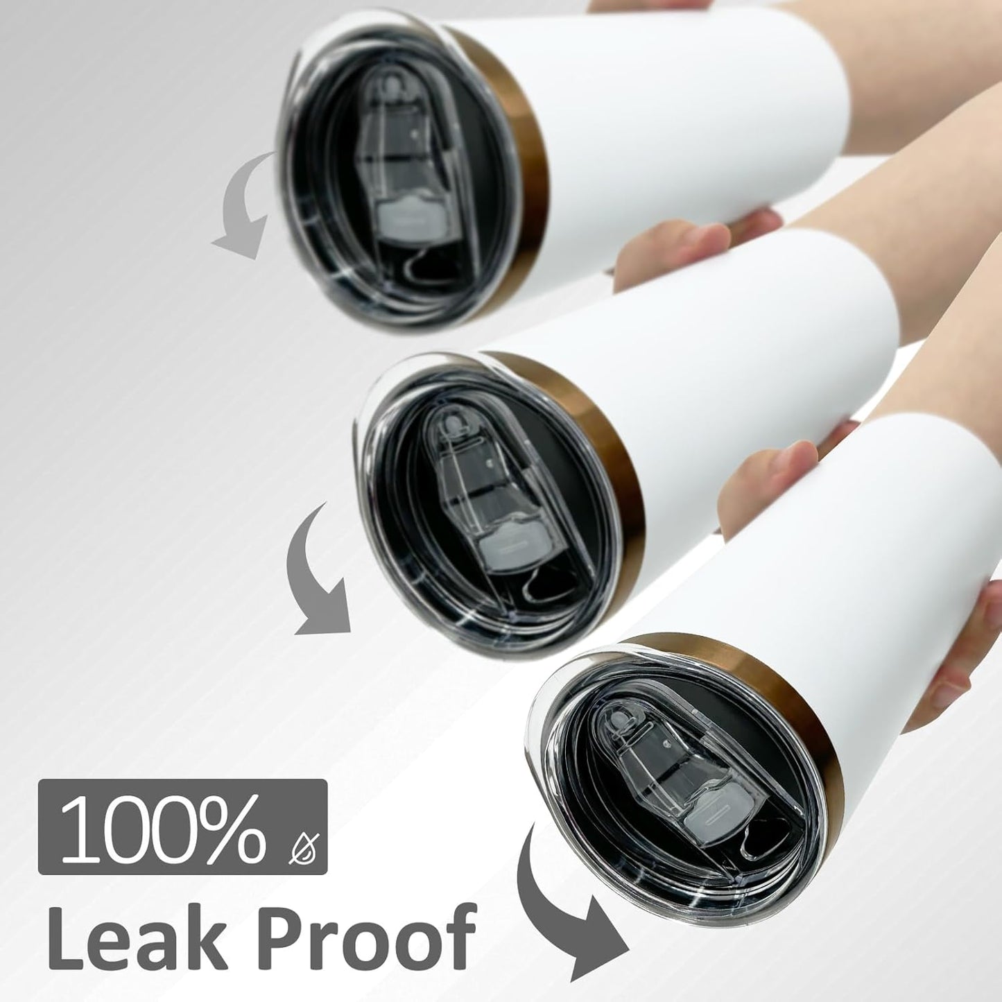 20 oz Skinny Tumblers Bulk 8 Pack, Stainless Steel Insulated Tumbler with Lids and Straws, Slim Double Wall Powder Coated Travel Coffee Mugs Reusable Cup for Hot Cold Drinks (White,8 pack)