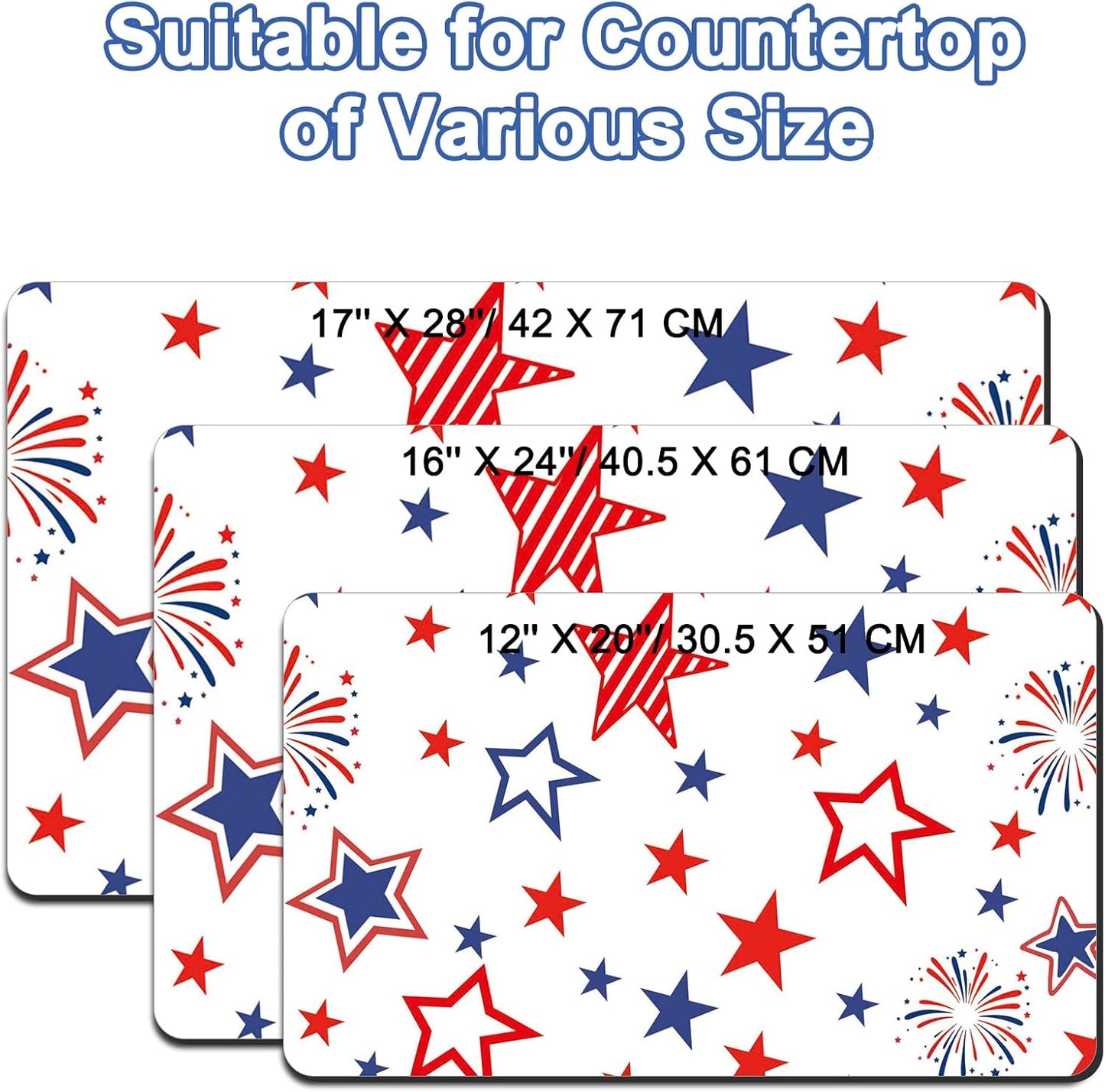 Dish Drying Mat 16" X 24", Super Absorbent & Cuttable Coffee Mats for Countertop, Kitchen Counter Mat Fits Under Coffee Maker or Machine, Hide Stain Drying Pad for Dish Drying Rack, W Stars Freworks