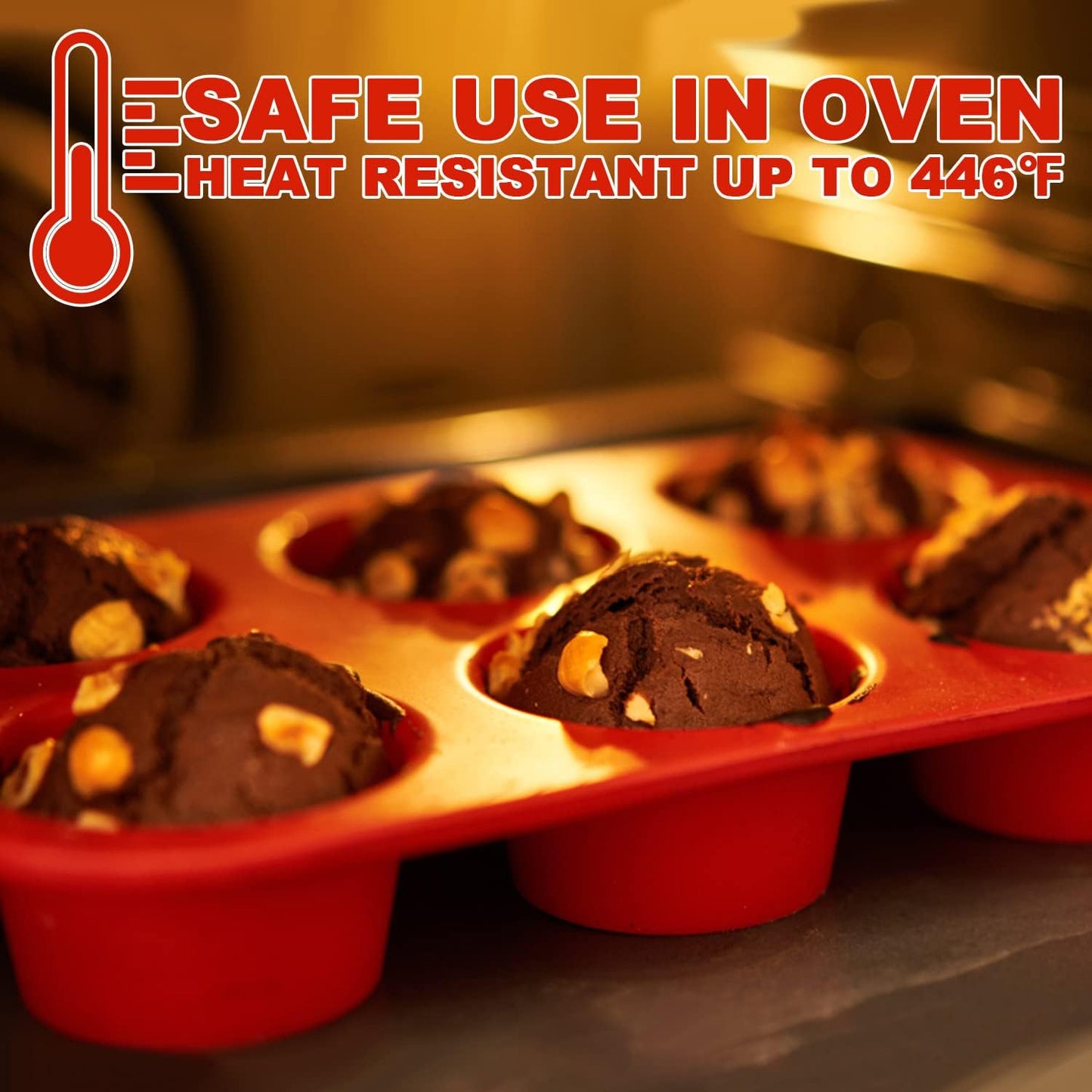 Anaeat Silicone Muffin Pan - 6 Cups Non-Stick Cupcake Molds, Food Grade Silicone Baking Tray for Making Egg Muffin, Cupcake, Quiches, Tart and Desserts, Reusable Muffin Tin Just Pop Out (3 Pack)