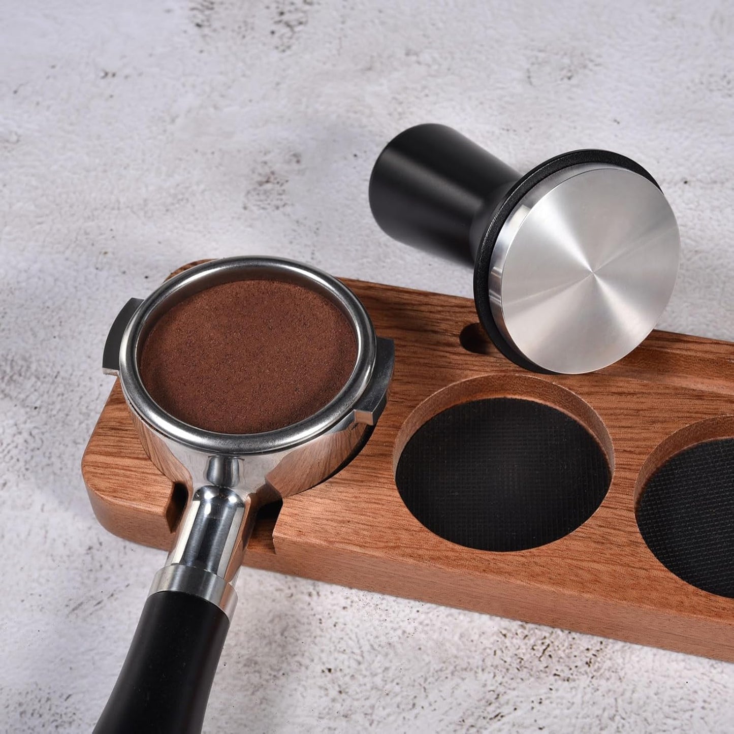 58.5mm Espresso Hand Tamper, Dual Calibrated Spring Loaded Coffee Tamper with Stainless Steel Flat Base, Pro-barista 30lbs Espresso Tamper with Anodized Aluminum Handle Fits 58mm Portafilter