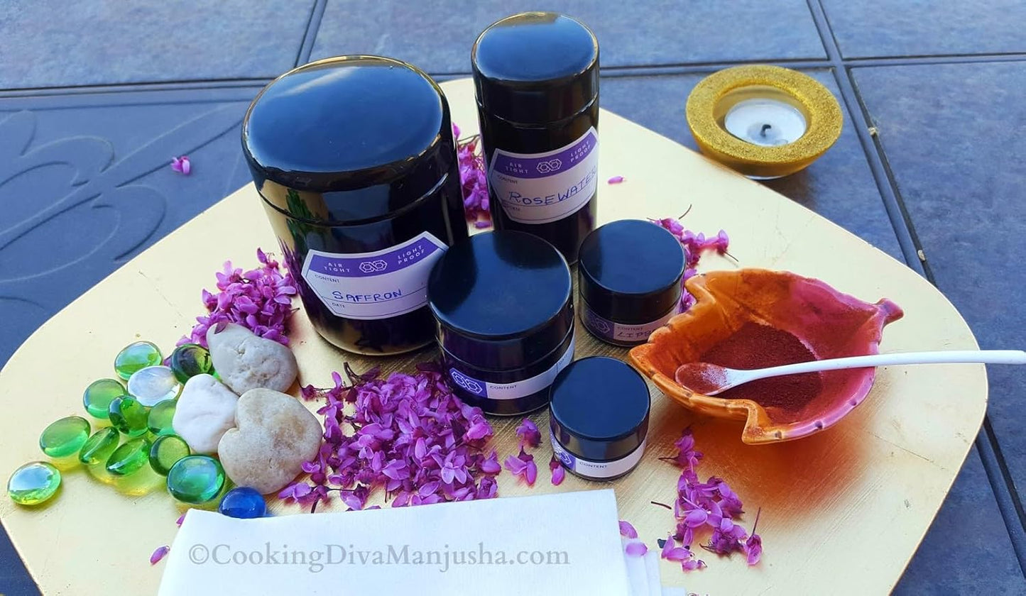 Infinity Jars Tall Black Large Ultraviolet Glass Jar 250 ml(8.3 fl oz) Airtight Smell Proof Container,Refillable Jar For Long Term Storage Oil,Coffee,Spices,Dried Goods,Tea,Glass Jar For Kitchen (5)