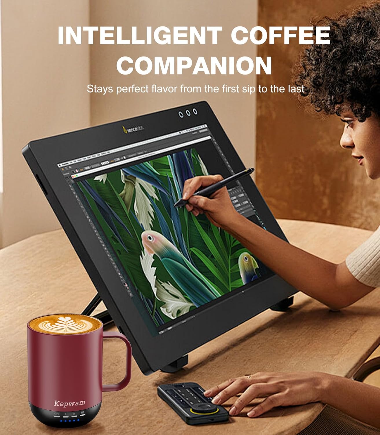 Heated Coffee Mug T1-14oz Fast Heating & Longer Battery Life Self Heating Coffee Mug Hot to 149℉ - Touch & App Controlled Mug Coffee and Hot Beverage Warmer, Gifts for Women and Men