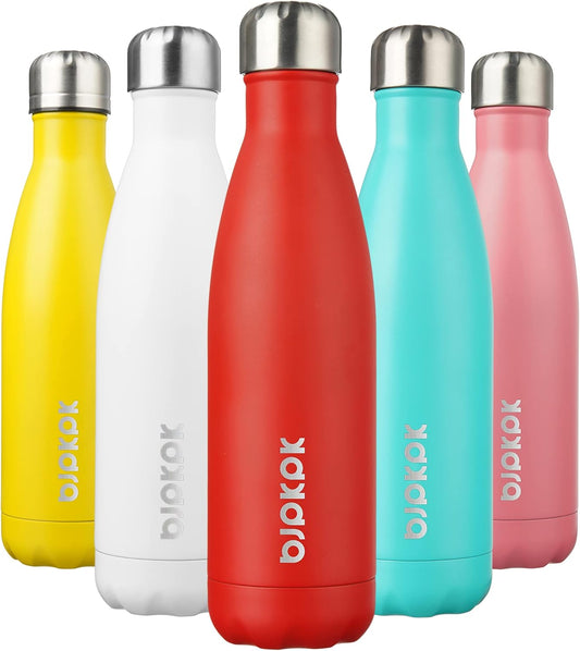BJPKPK 17oz Insulated Stainless Steel Water Bottles Travel Sports Water Bottles BPA Free,Red