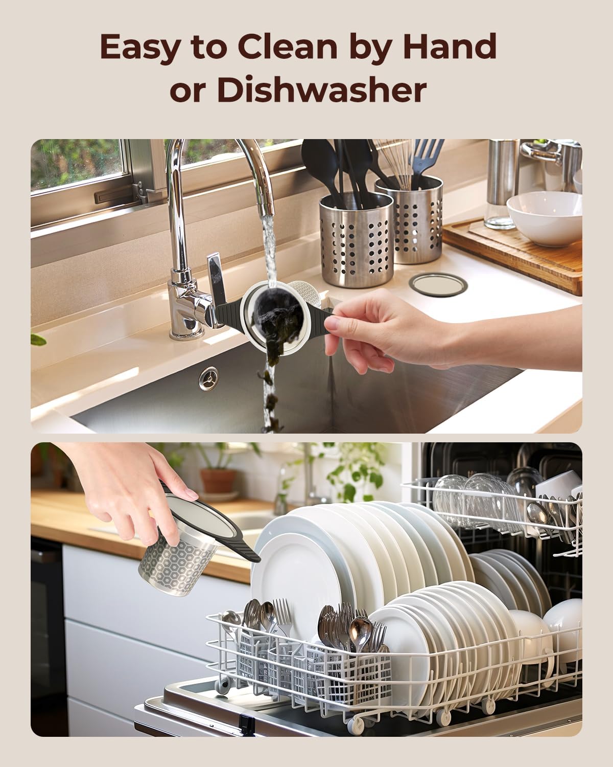 Reinmoson 2 Pack Extra Fine Mesh Tea Strainers for Loose Tea Single Cup, 304 Stainless Steel and Food Grade Silicone Loose Leaf Tea Steeper Tea Strainers & Filters for Black Tea, Coffee, Rooibos, etc