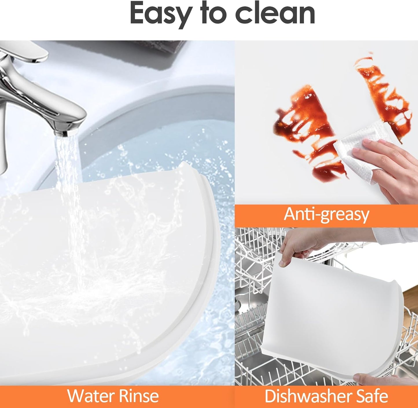 Silicone Coffee Maker Mat with Lip, 24'' x 16'' Heavy Duty Coffee Maker Mat for Countertops, Coffee Tray Fit Under Coffee Machine Appliance Automatic Machines Espresso Accessory, Translucent