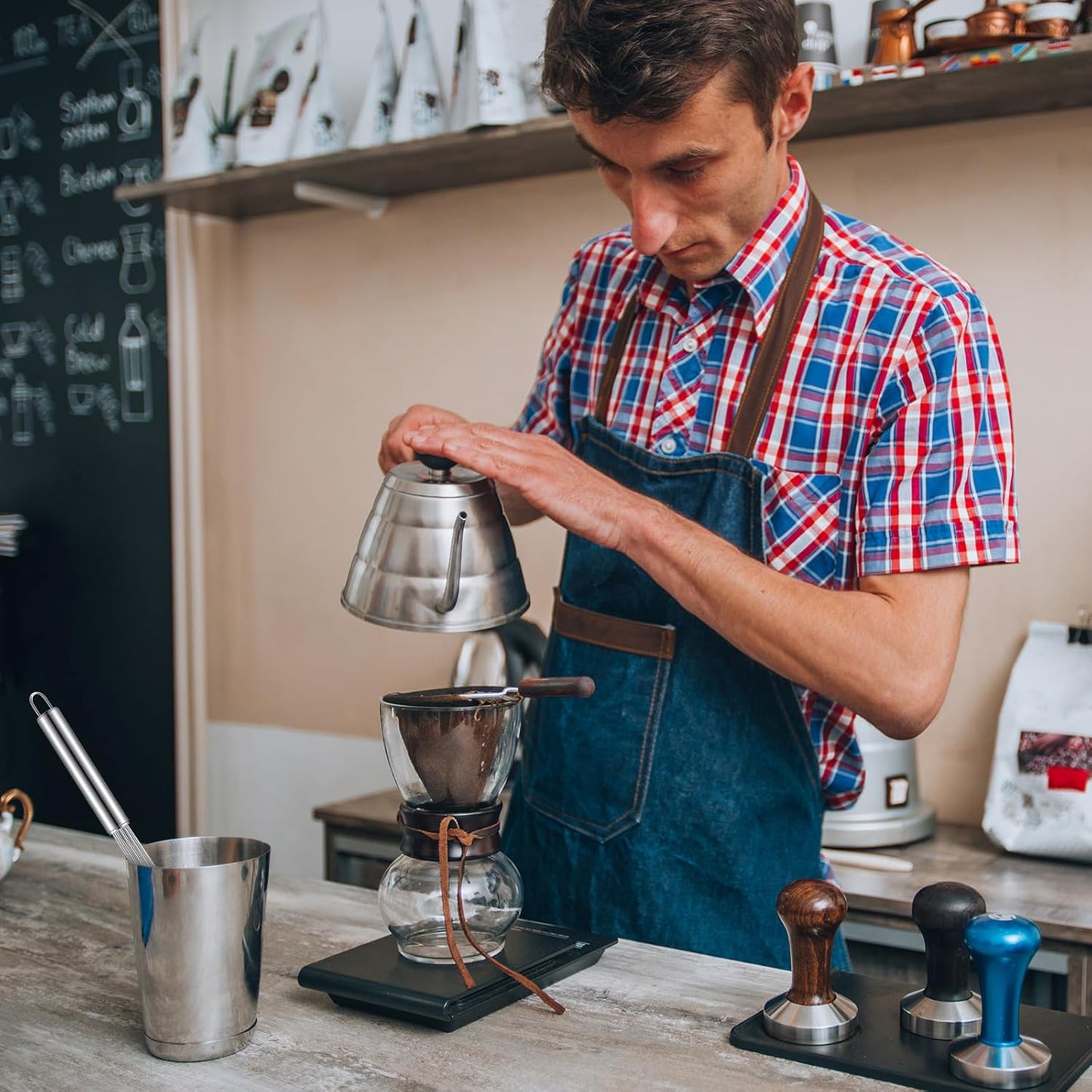 Baderke 2 Pcs Espresso Whisk 11.5 Inch Long Handle Barista Whisk 10 Needles 2 mm Stainless Steel Coffee Stirrer Tool Efficient Mixing Time Saving Reduction Clumping Ideal for Commercial Home