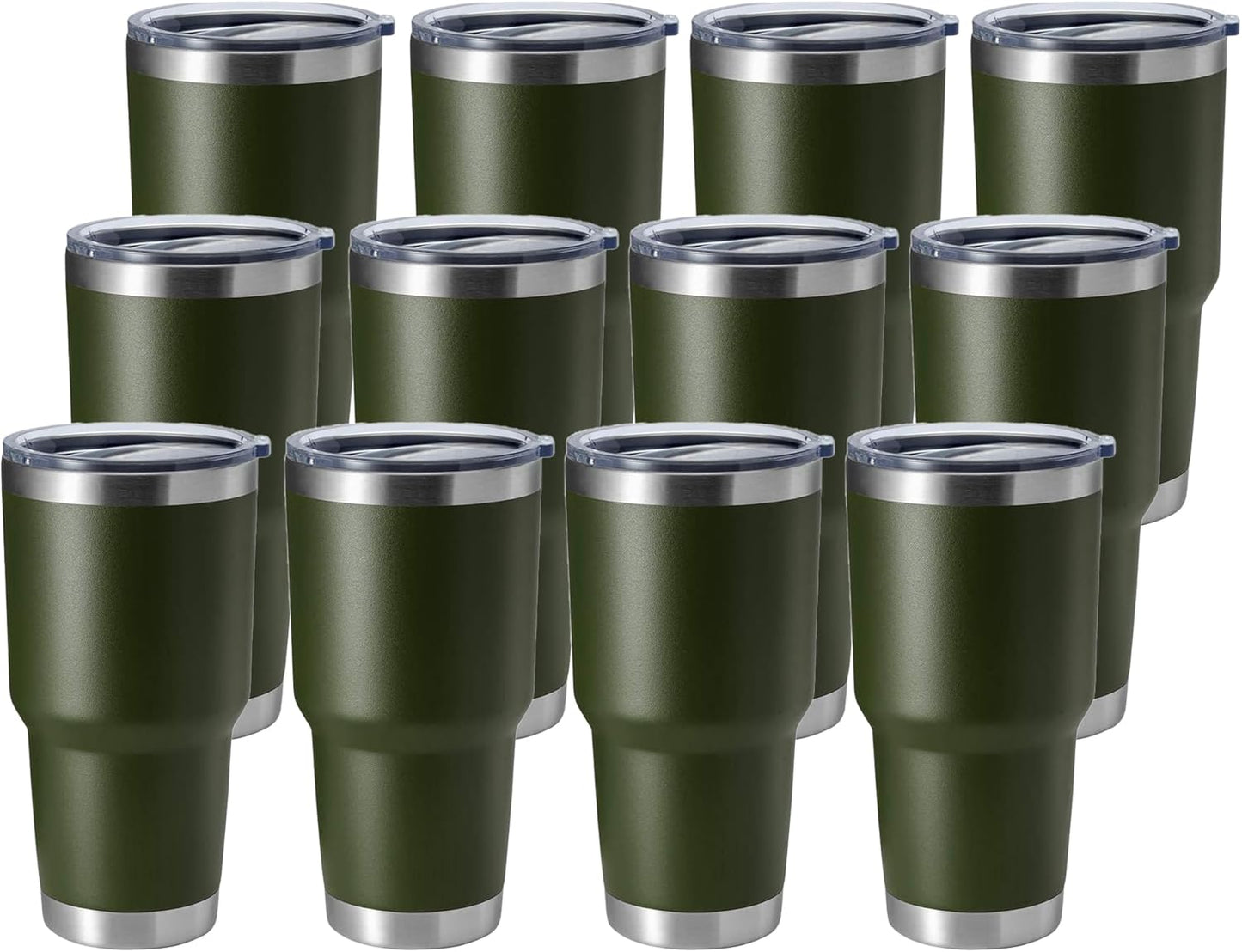 HASLE OUTFITTERS 30oz Stainless Steel Tumbler, Double Wall Vacuum Insulated Travel Mug Tumbler, Durable Insulated Coffee Mug, Gift Box Set (Amey Green, 12)