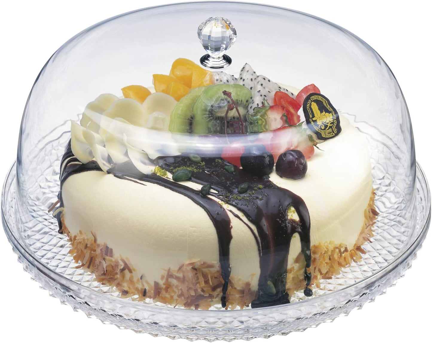 Amazing Abby - Kate - 12-Inch Acrylic Cake Plate with Dome, Plastic Cake Stand with Cover, Serving Platter with Lid, BPA-Free and Shatter-Proof, Perfect for Display, Party, Entertaining, and More
