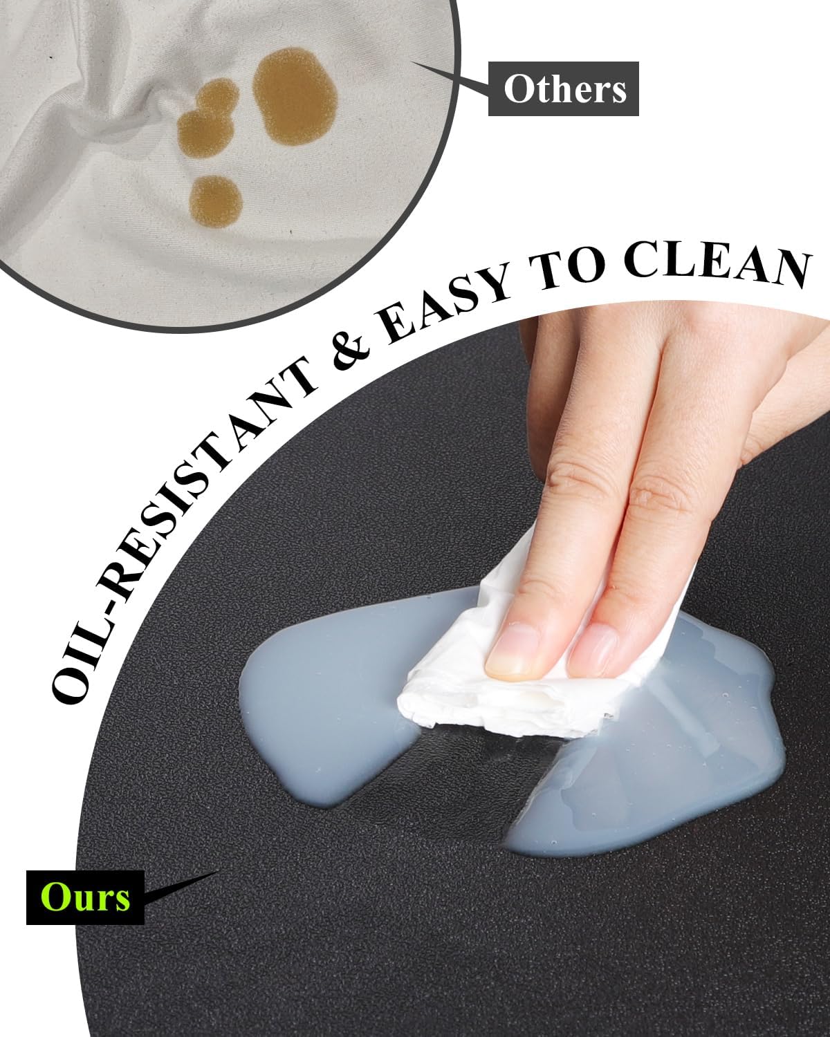 Black Plastic Table Cover Protector, 42" x 60" Waterproof Easy Flat PVC Desk Pad Mat, 1.5mm Thick Rectangle Vinyl Table Top Protector for Dining Room Table, Office, Dresser