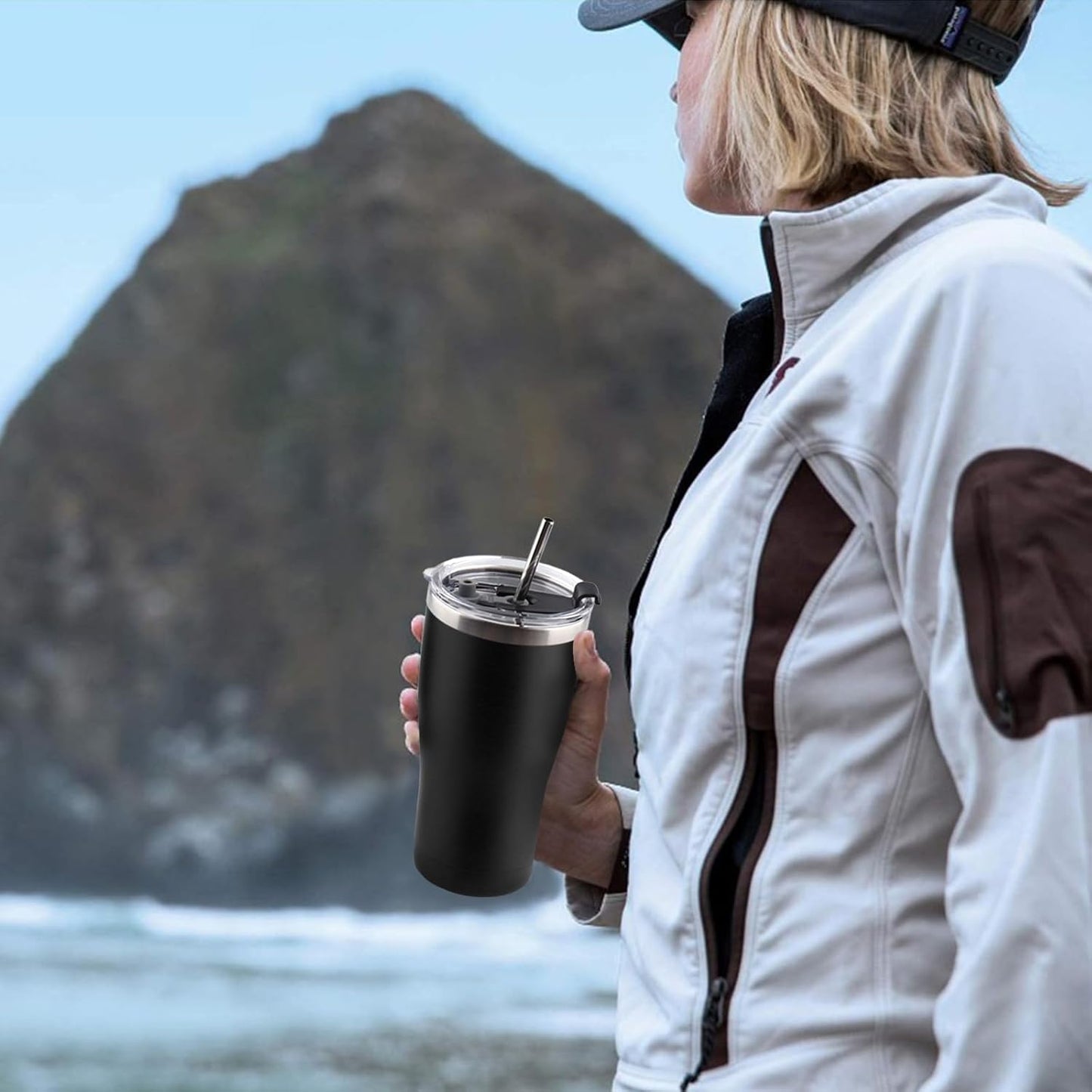 6 Pack 30oz Stainless Steel Tumblers Bulk Reusable Travel Mugs with Lid, Double Wall Powder Coated Coffe Cup for Home, Office, Outdoor Suitable for Vehicle Cup Holders