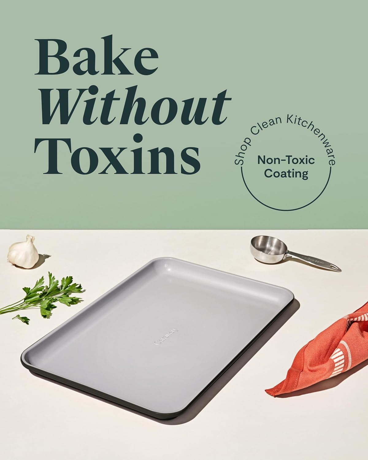 Caraway Non-Stick Ceramic Medium Baking Sheet - Naturally Slick Ceramic Coating - Non-Toxic, PTFE & PFOA Free - Perfect for Baking, Roasting, and More - Medium (15" x 10") - Black