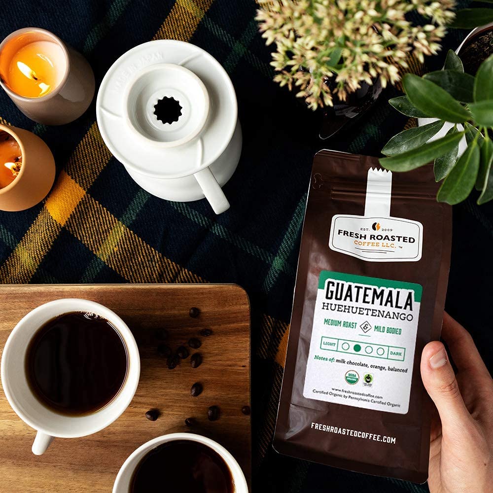 Fresh Roasted Coffee, Organic Guatemal | 5 lb (80 oz) | Single Origin | Medium Roast | Mold & Mycotoxin Tested, Kosher | Ground