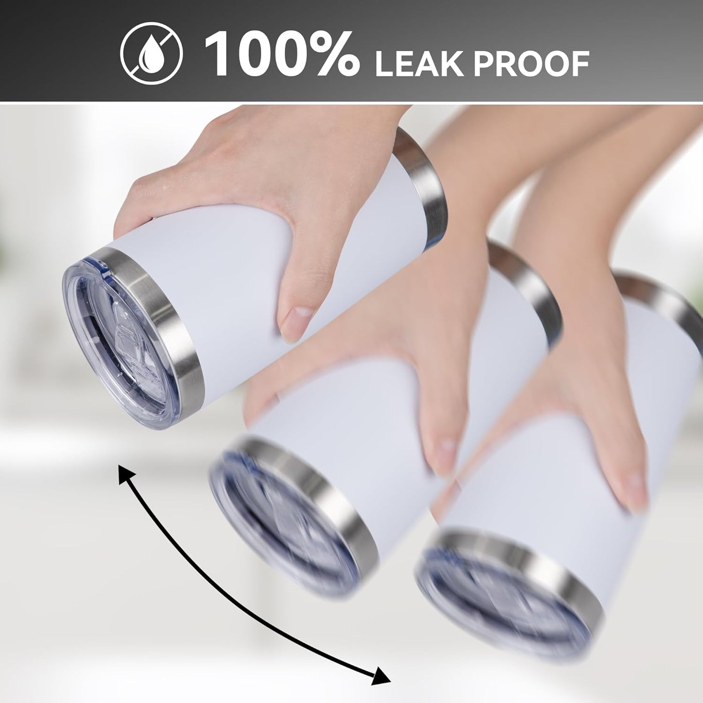 20 oz Tumbler Stainless Steel Tumblers Bulk with Lid Double Wall Insulated Coffee Tumbler Cups for Hot & Cold Drinks Powder Coated Travel Coffee Tumbler Mug Metal (White, 1 pack)