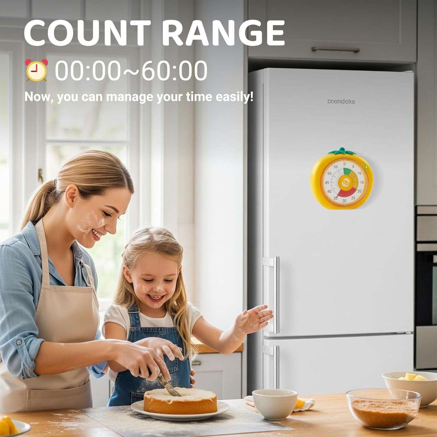 Kids Timer, 60-Min Visual Timer for Kids, Pomodoro Timers for Work, Cooking, Study, School - Magnetic Timers for Classroom Countdown Stopwatch, Perfect Time Management Tools