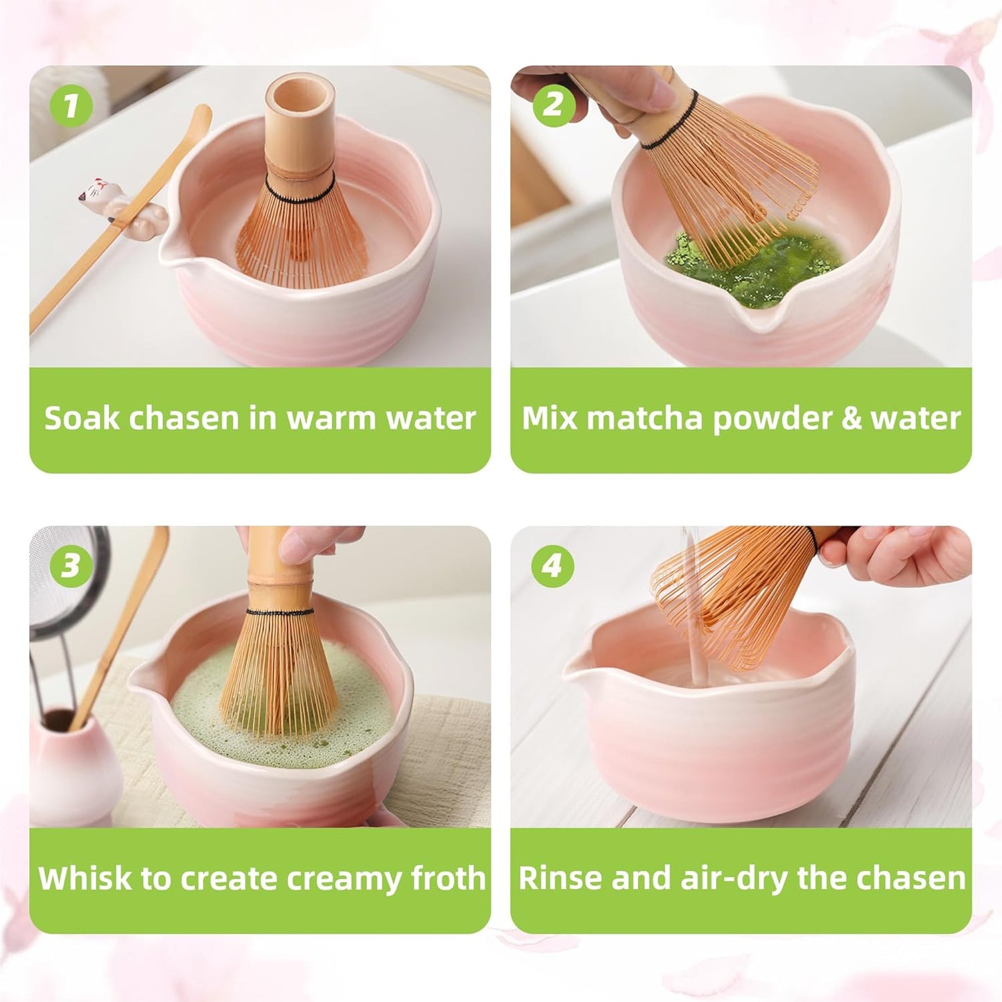 Matcha Whisk (1-Piece), Bamboo Whisk for Matcha Tea, Chasen, 100-Prong Bamboo Matcha Wisk Mixer Frother Brush for Authentic Tea Preparation