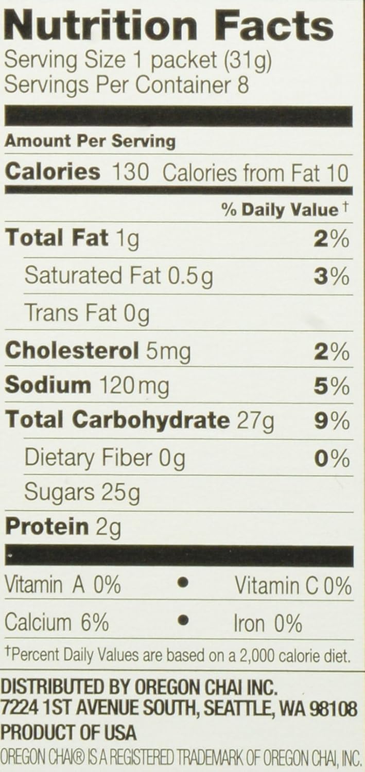 Oregon Chai Original Dry Chai Latte Mix, 8 Count (Pack of 4)