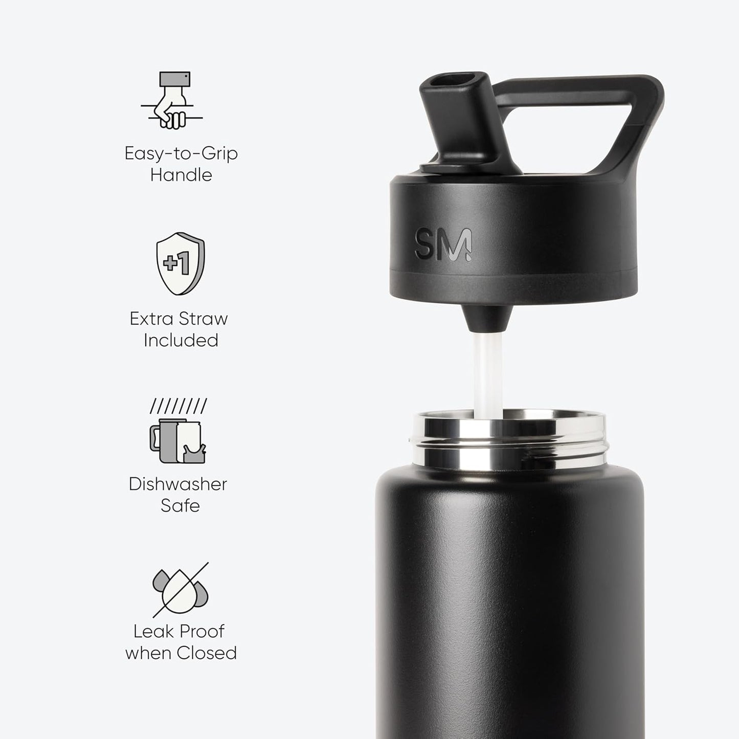 Simple Modern Water Bottle with Straw Lid | Vacuum Insulated Stainless Steel Metal Thermos | Reusable Leak Proof BPA-Free Flask for Sports Gym | Summit Collection | 30oz, Sea Glass Sage