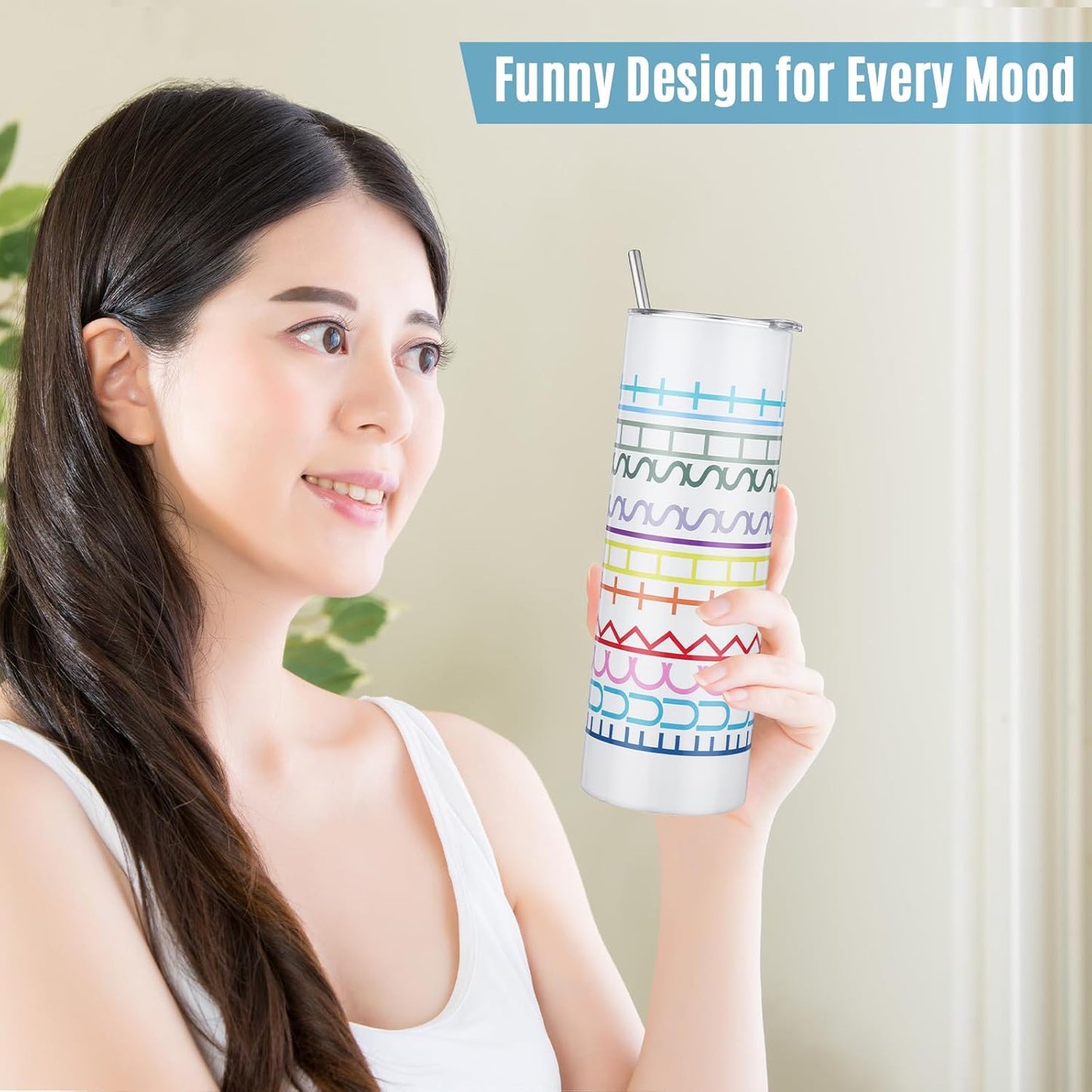 Geiserailie Hidden Message Tumbler Coffee Travel Insulated Mug Skinny Tumbler with Lid and Straw Gift Cup for Bestie Friend Coworker(20 oz)