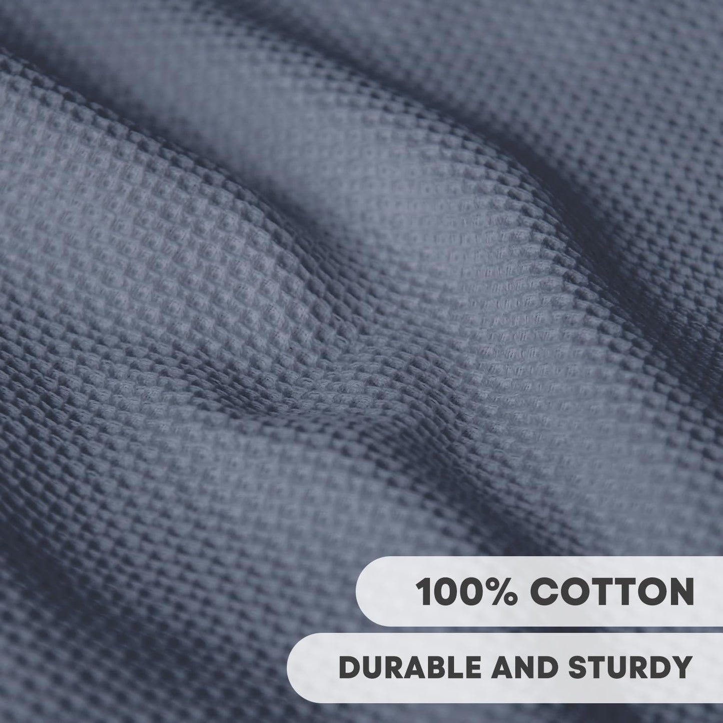 Artoid Mode 100% Cotton Dark Grey Waffle Weave Kitchen Dish Cloths, 12x12 Inch Ultra Soft Absorbent Quick Drying Kitchen Dish Towels Set of 6