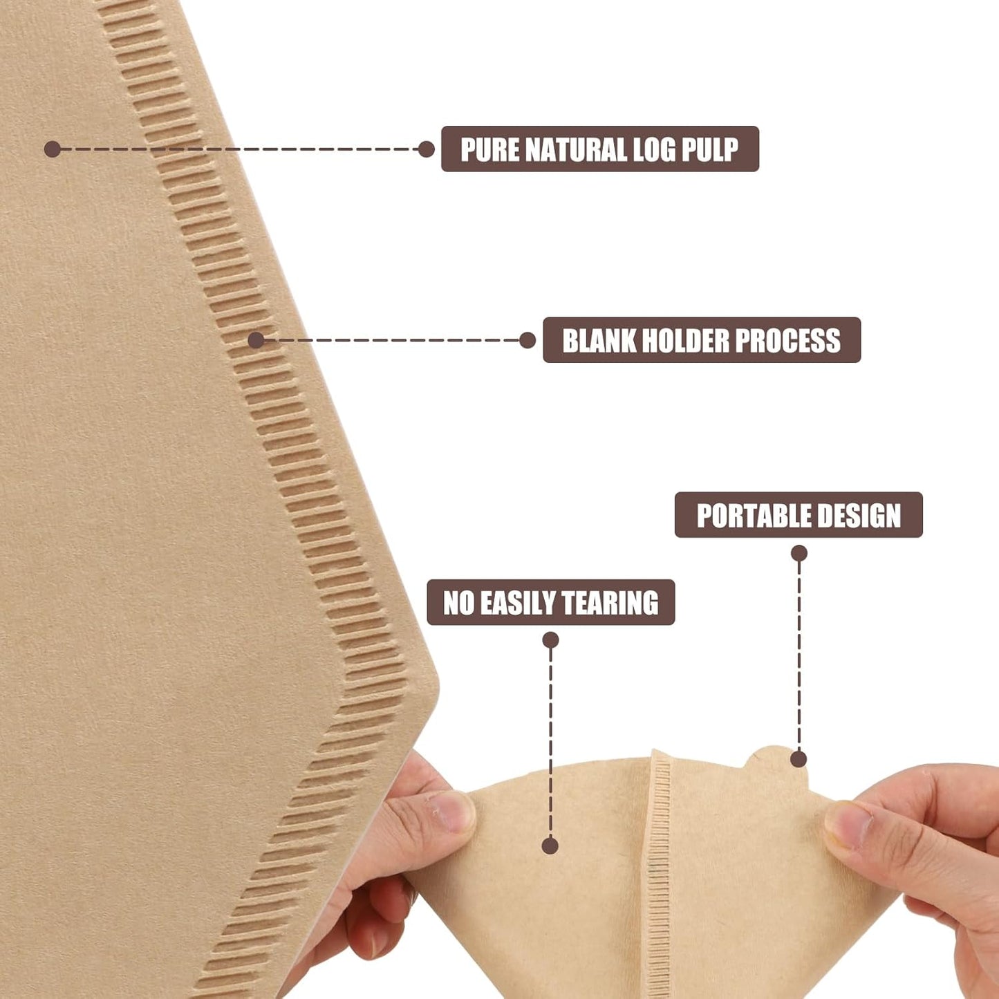 400 Count Cone Coffee Filters #2, 2 Coffee Filters Unbleached Natural Brown Disposable Coffee Filter Compatible with Pour Over and Drip Coffee Maker