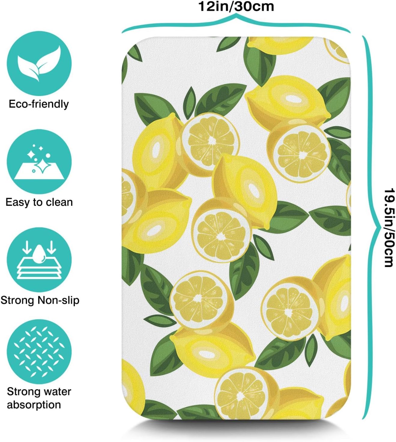 Dish Drying Mat for Kitchen Counter 20x12in Washable Quick Dish Drying Pad Rubber Backed Absorbent Draining Mat Fit Kitchen Counter,Bar,Under Sink,Dishes,Utensils,Dish Rack