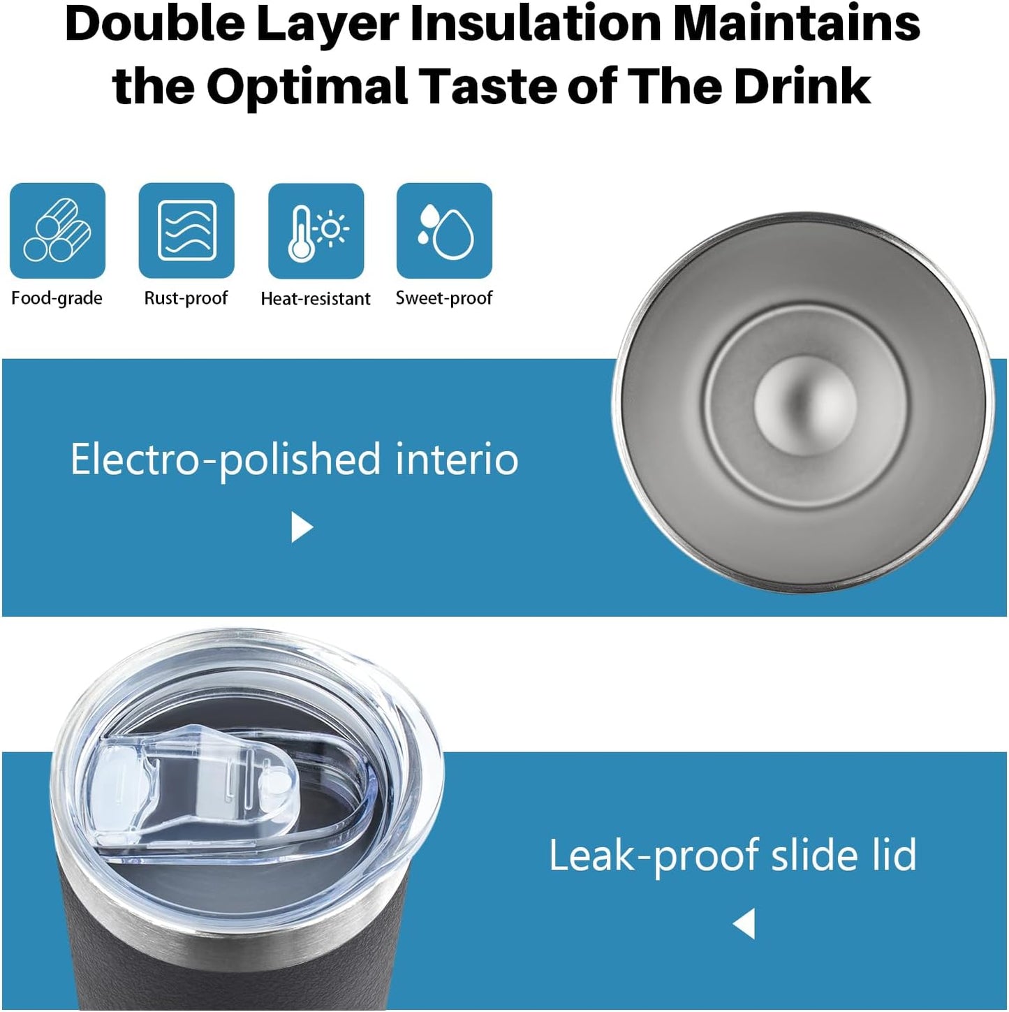 20 oz Skinny Tumbler with Lid and Straw,Stainless Steel Vacuum Insulated Tumbler Double Wall Travel Coffee Mug,Insulated Cup for Coffee, Tea, Beverages,Office (Texture Black,1)