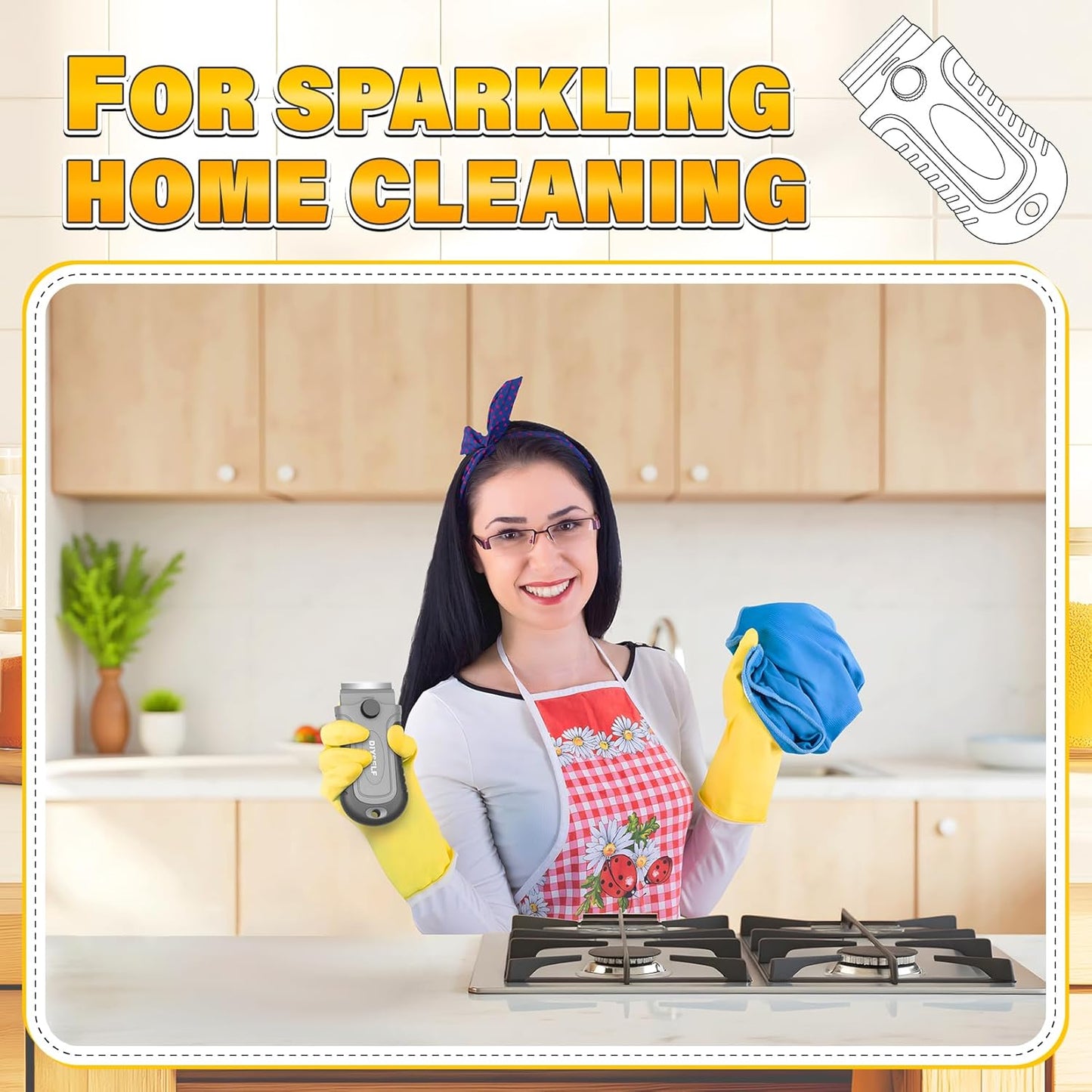 DIYSELF 2 Pack Razor Blade Scraper with 30 Pcs Spare Blades - Scraper Tool for Cleaning, Glass, Stickers - Scraper for Glass Top Stove - Paint Scraper - Razor Scraper - Glass Scraper - Oven Scraper