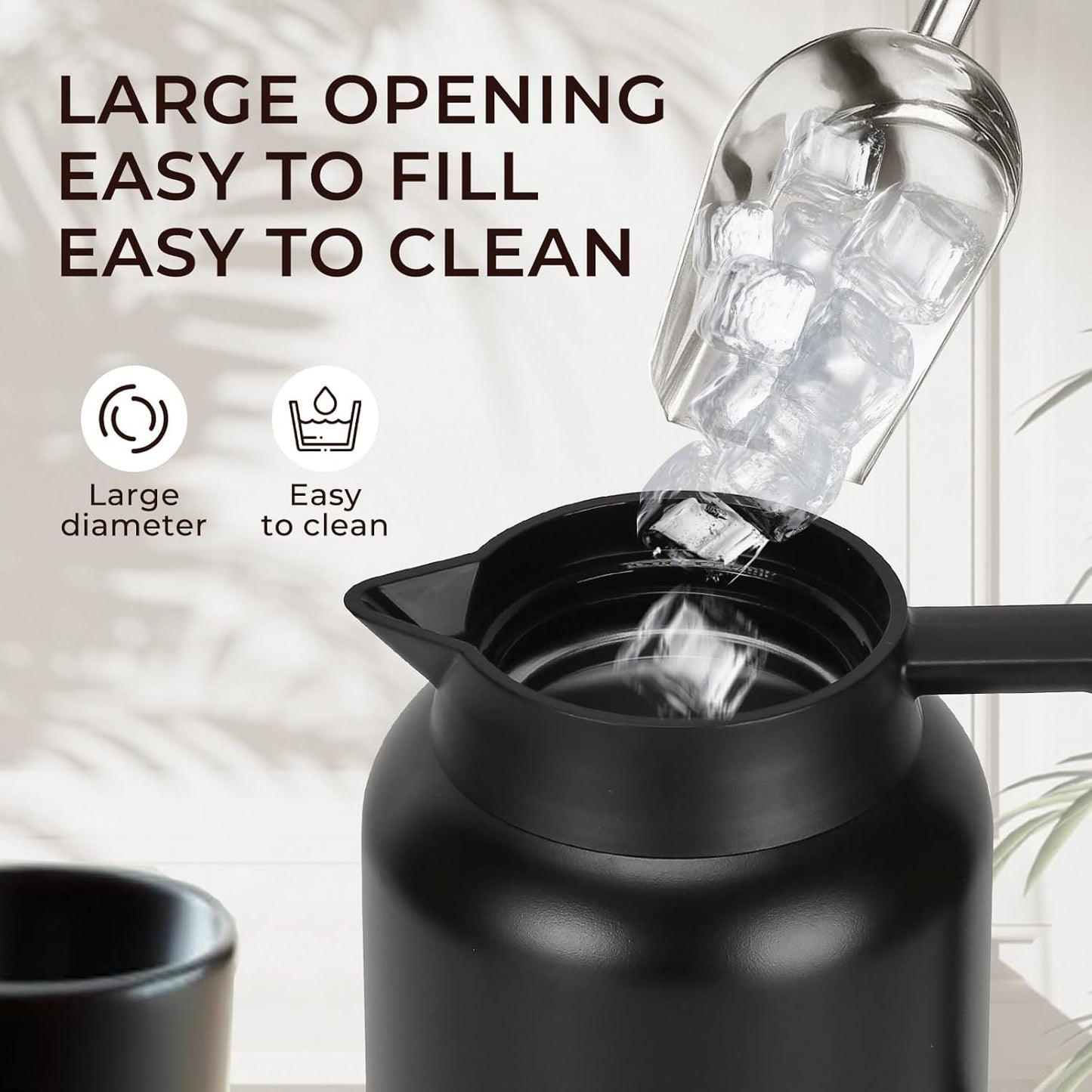 2 Pack 49oz Thermal Coffee Carafe and 15oz Insulated Water Bottle, Stainless Steel Vacuum Thermal Carafes and Water Bottle for Keeping Coffee, Tea, Water - Keep 12 Hours Hot, 24 Hours Cold