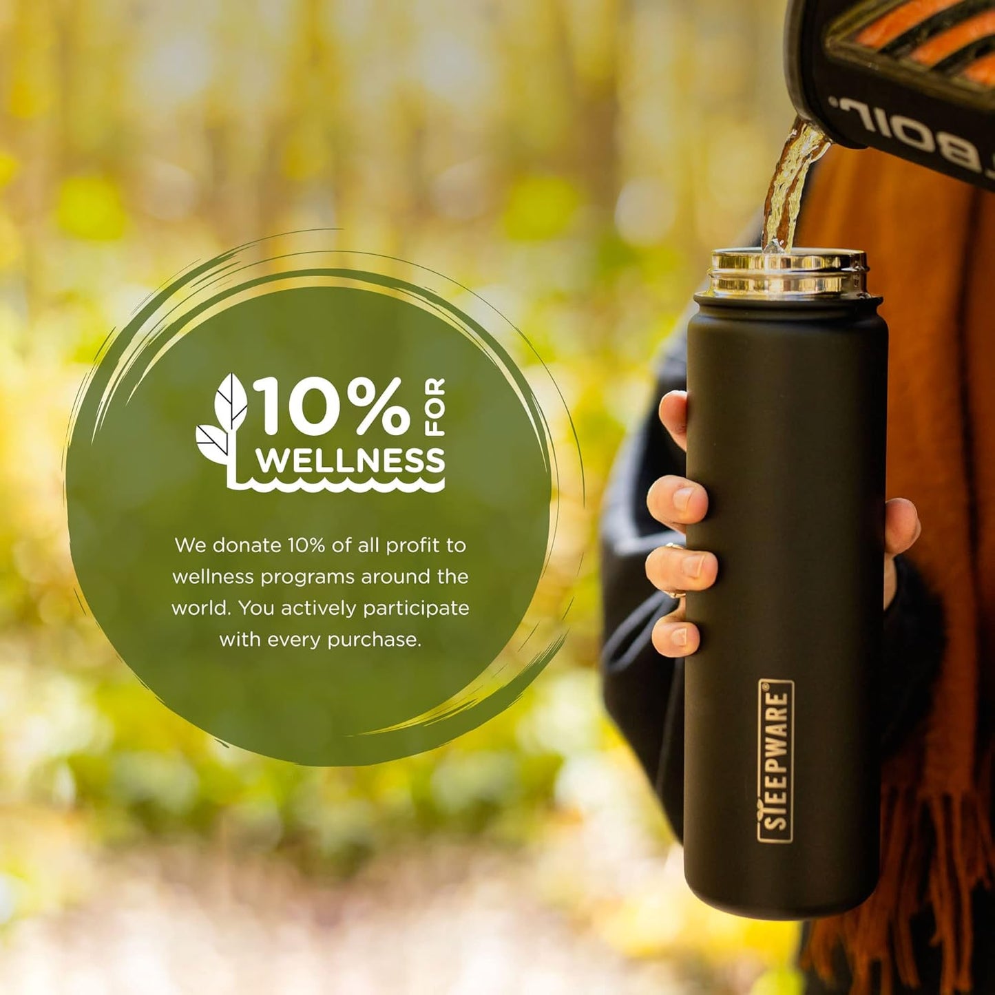 The Tea Spot Steepware Tea Tumbler and Thermos, 22oz, Tea Bottle with tea infuser for loose leaf tea or iced coffee, Sleek Double Wall Tumbler & Insulated Travel Bottle - Teal