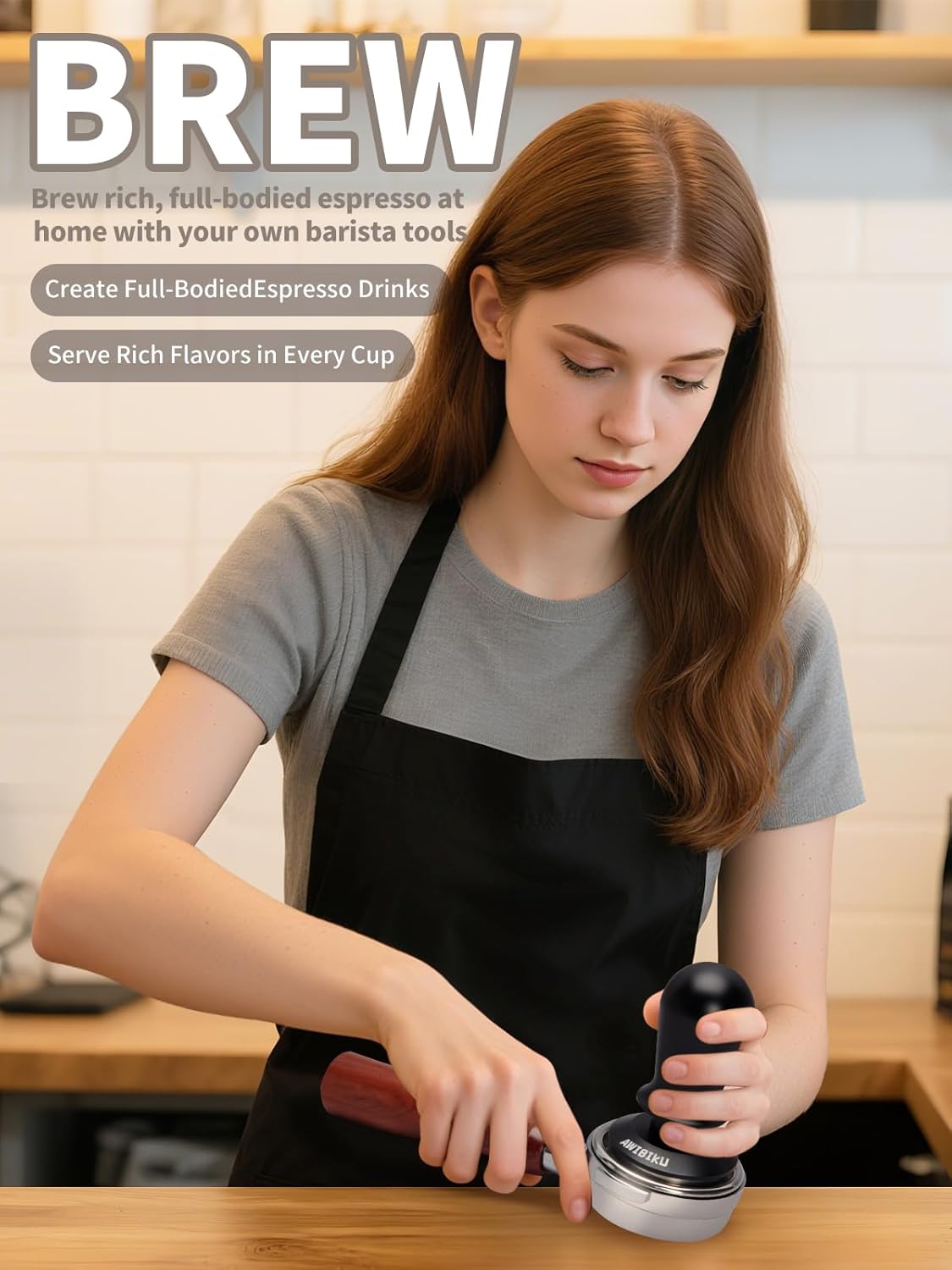 53.3mm Espresso Accessories，53.3mm Espresso Tamper Tools, Spring-Loaded Coffee Tamper, Coffee Distributorr, Puck Screen, Anti Slip Mats Coffee Tamper for 54mm Portafilter